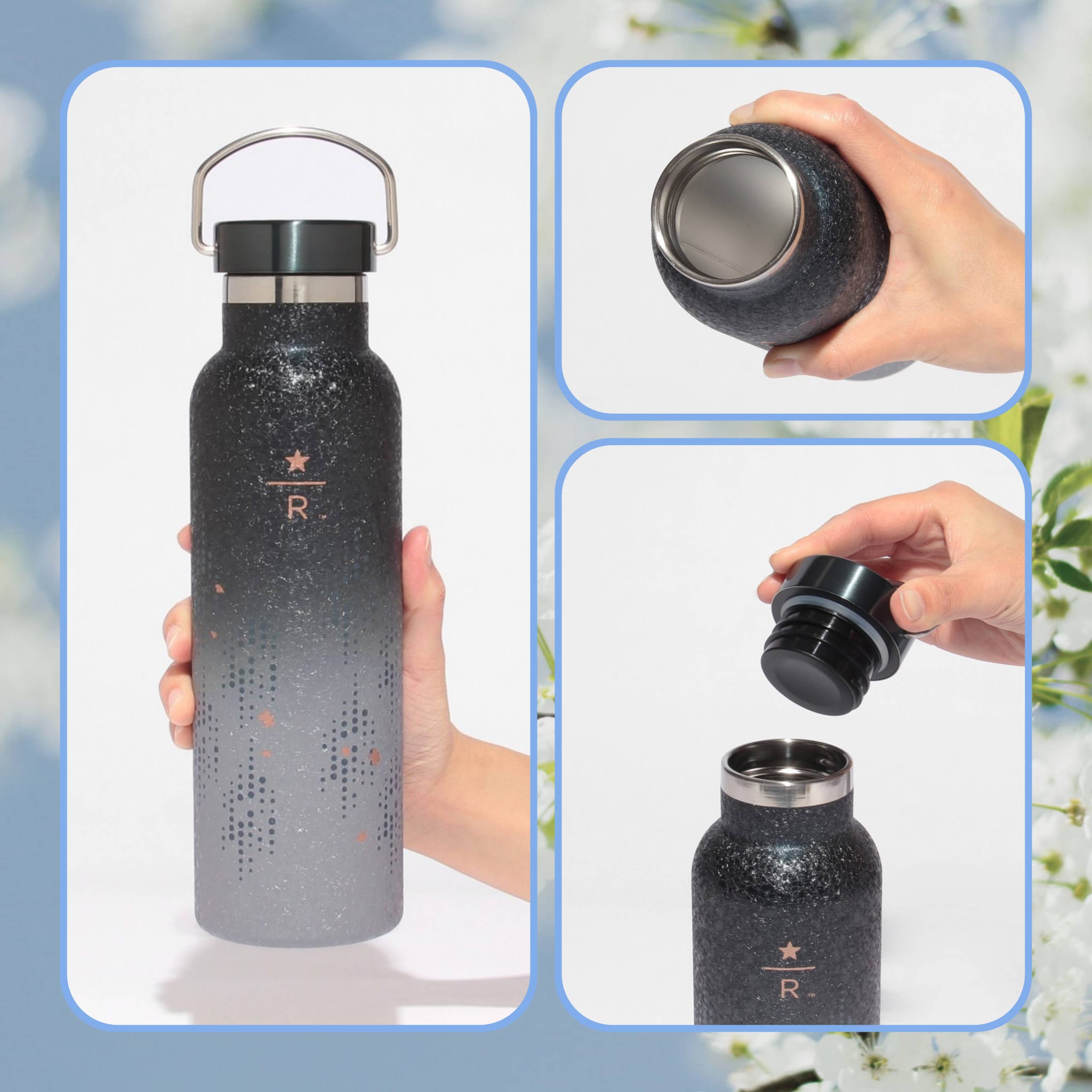 《日本🇯🇵 STARBUCKS RESERVE® Roastery Tokyo 2026 Sakura🌸櫻花系列》藍灰夜櫻不鏽鋼保溫瓶 591ml