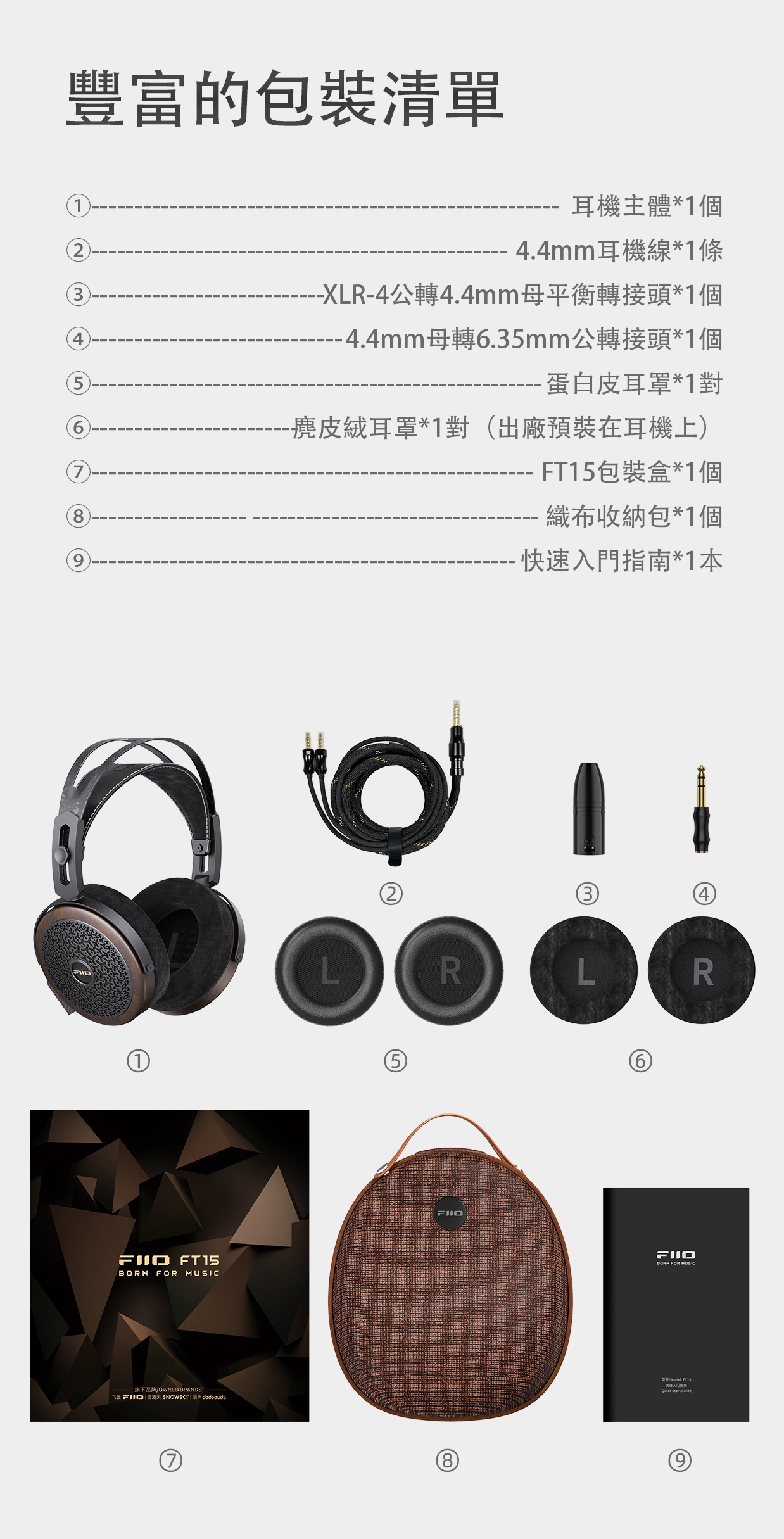 金剛石納米級振膜平板頭戴耳機 ~ FiiO FT15