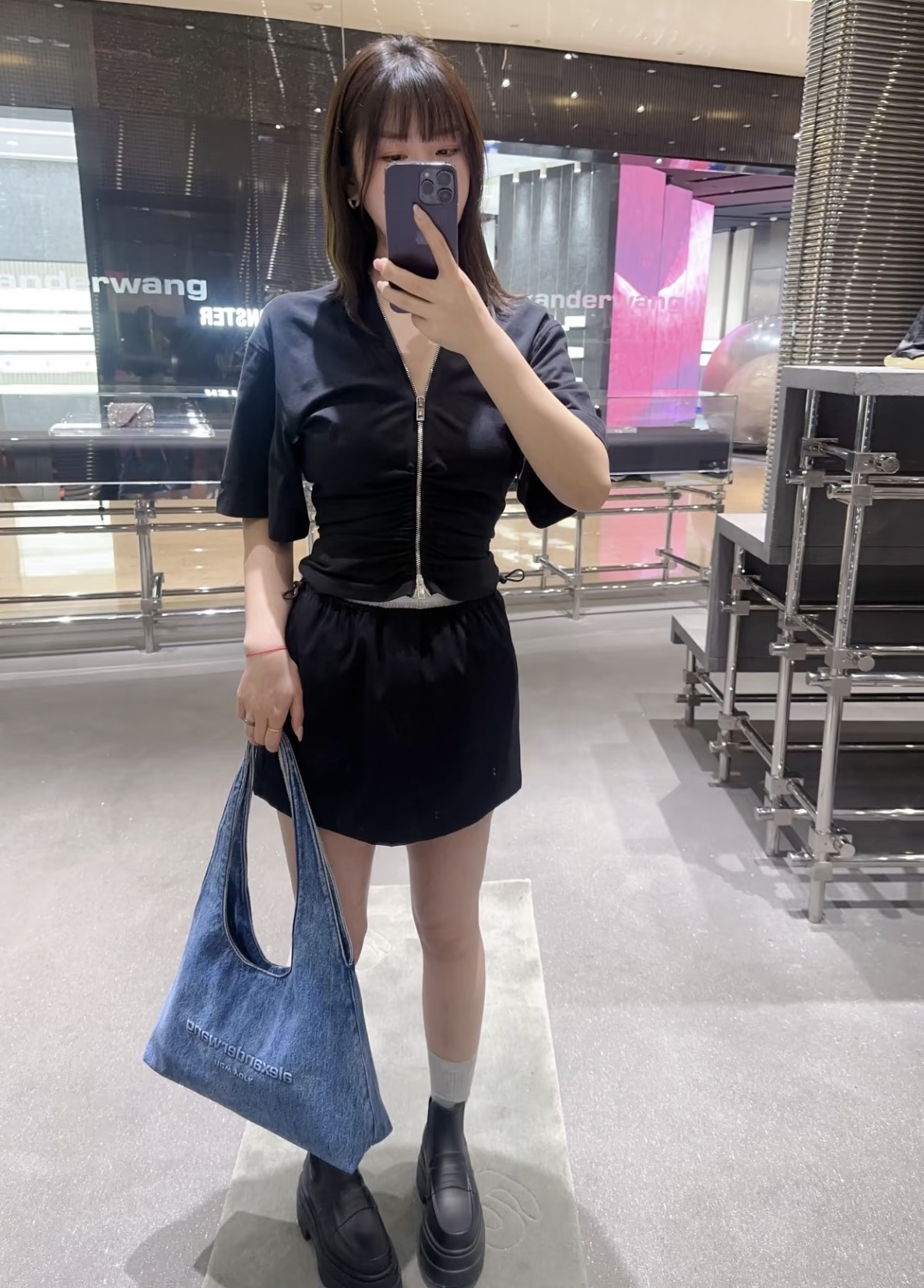 訂貨📮 Alexander Wang 牛仔 Medium Hobo  Size 40x51x10cm