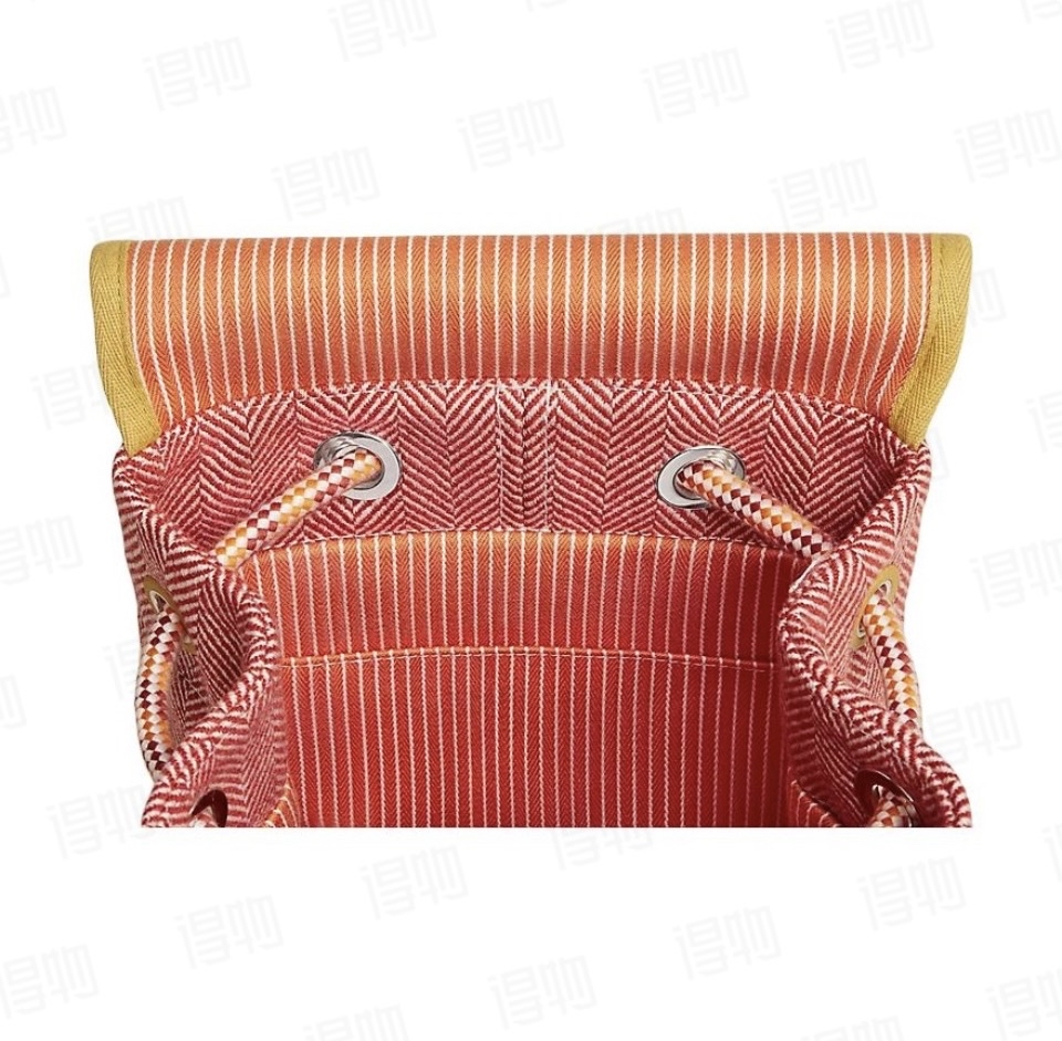 全新HERMES愛馬仕25動物部落羊毛背囊 瓦紅色