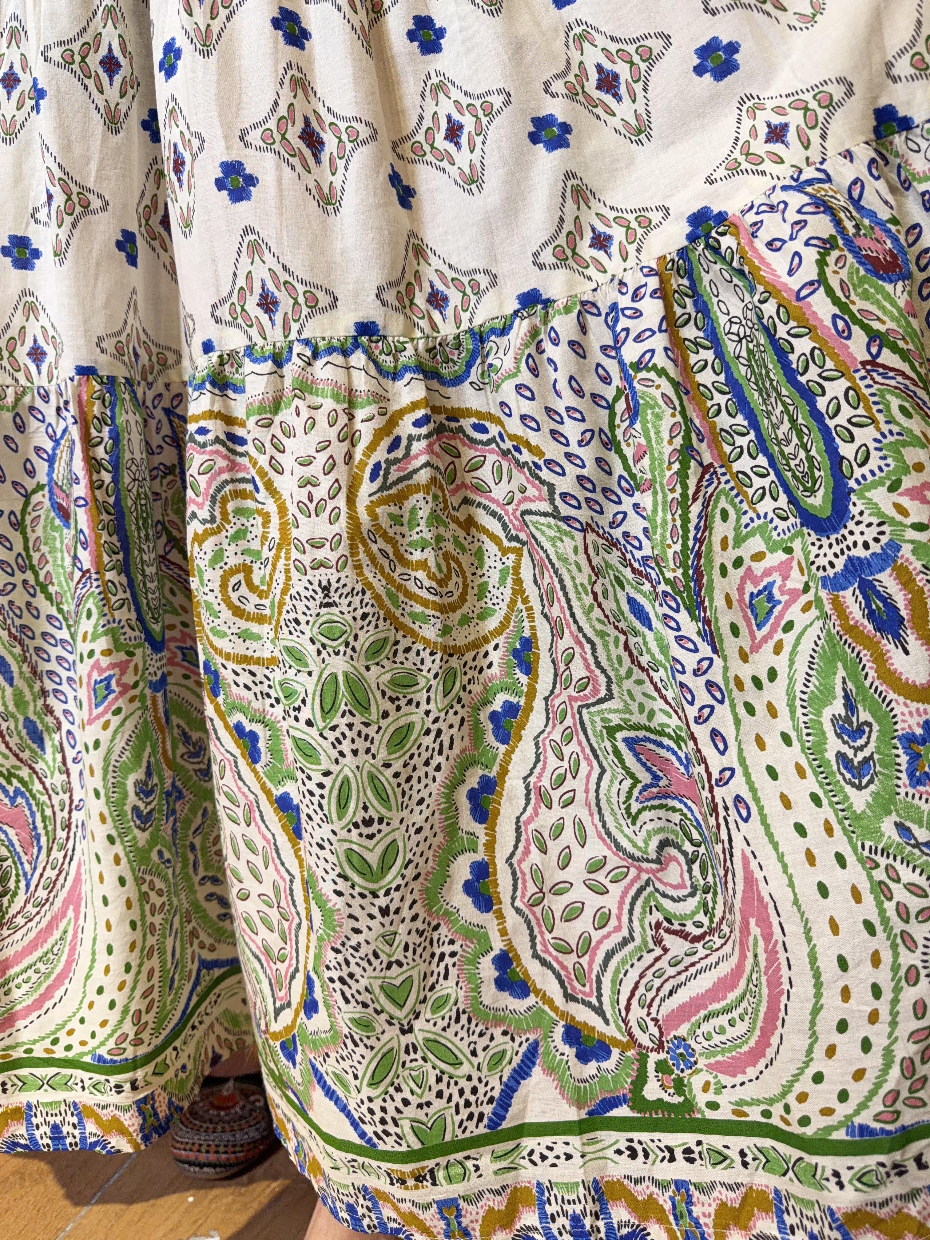 Green 3-layer Paisley Soso Sleeveless OP #1137
