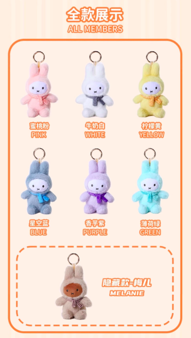 [Miffy] 馬卡龍坐姿系列毛絨盲盒 (日語/英語) | 1件