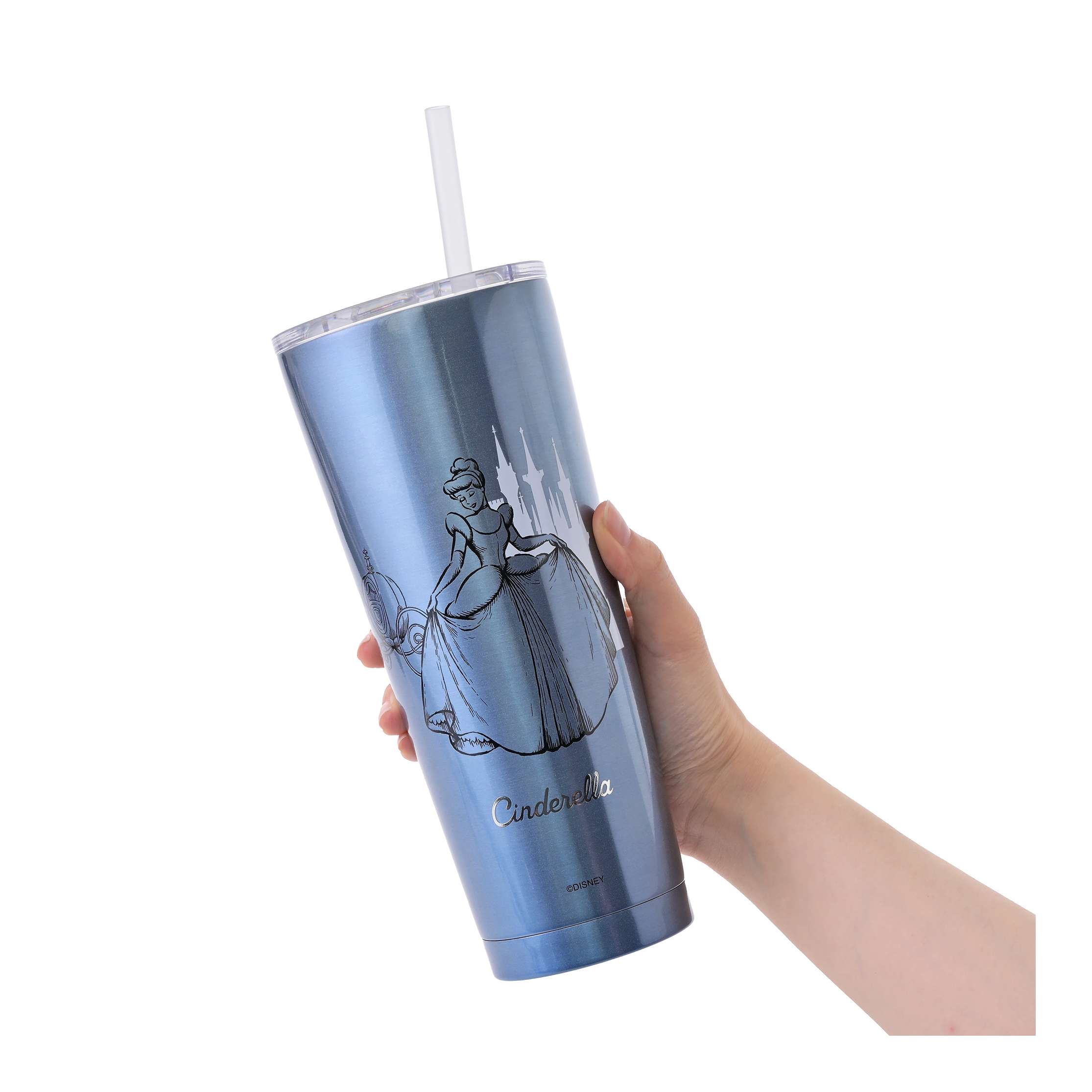 🎀【預訂】Disney 公主不鏽連吸管杯 750ml - Cinderella