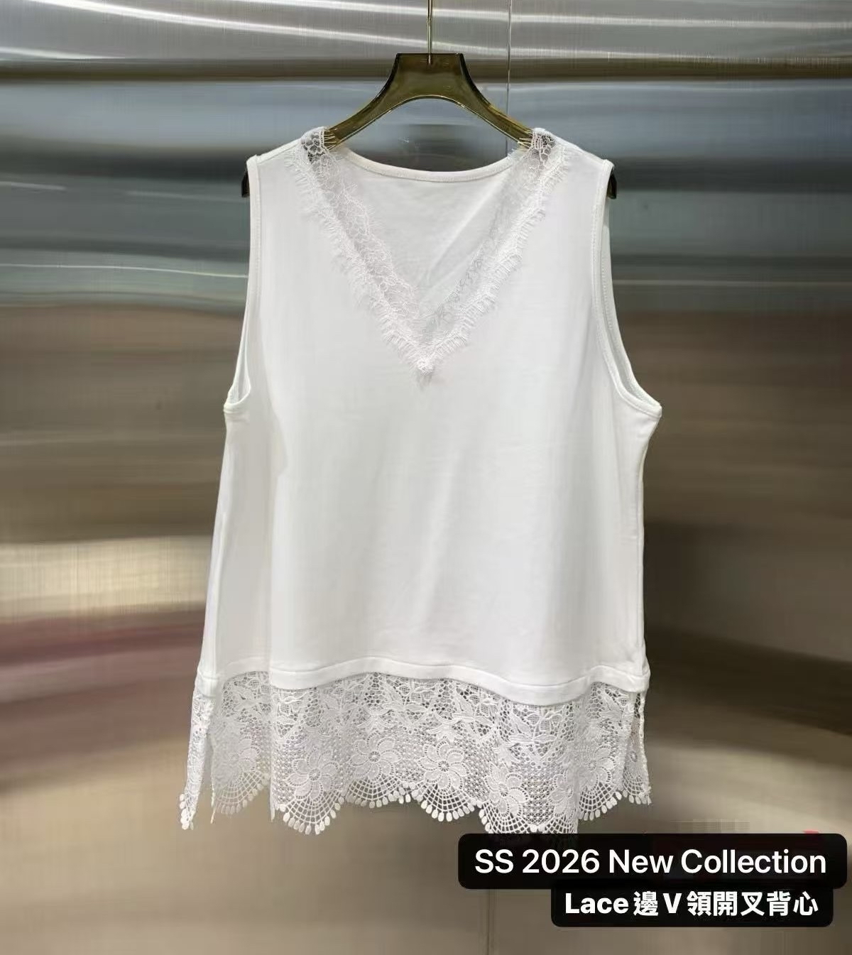 V 領Lace 通花腳背心
