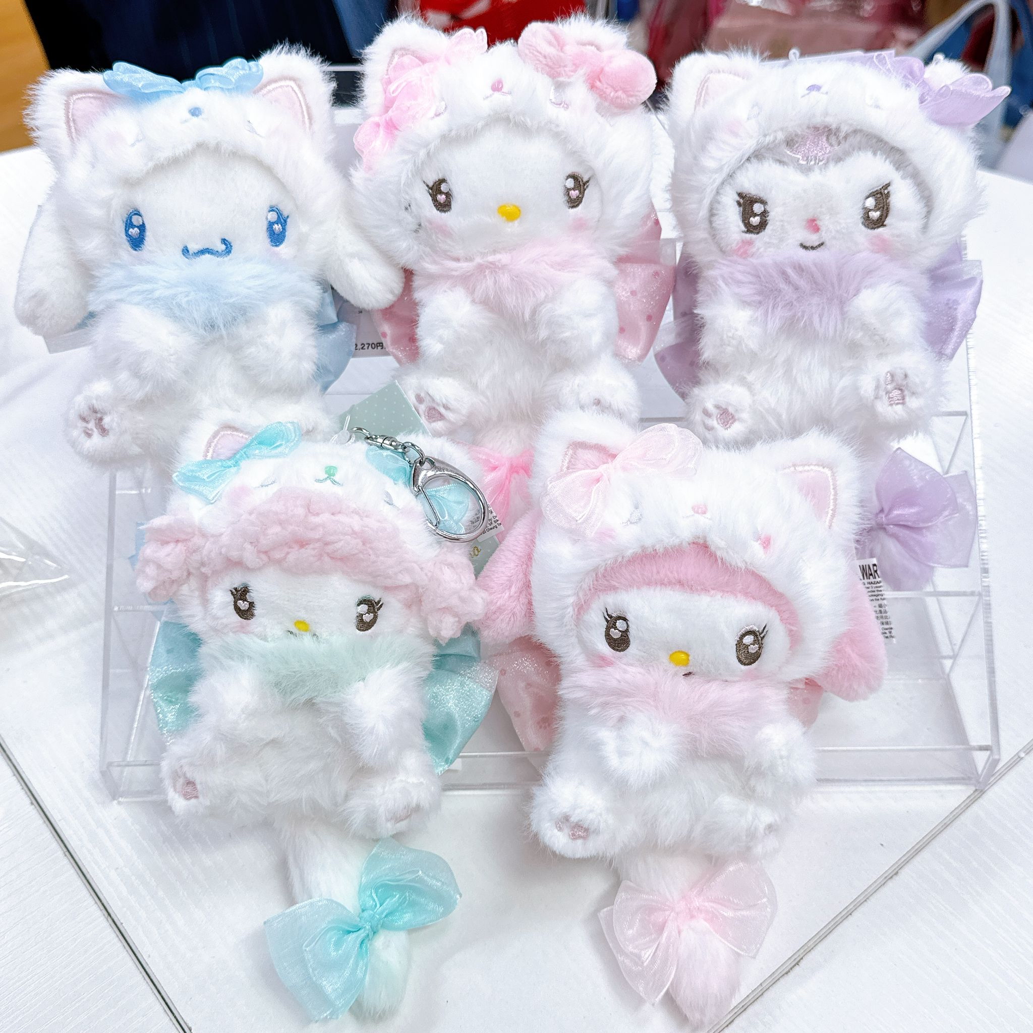 日本直送日本版白色貓咪系列公仔掛飾
