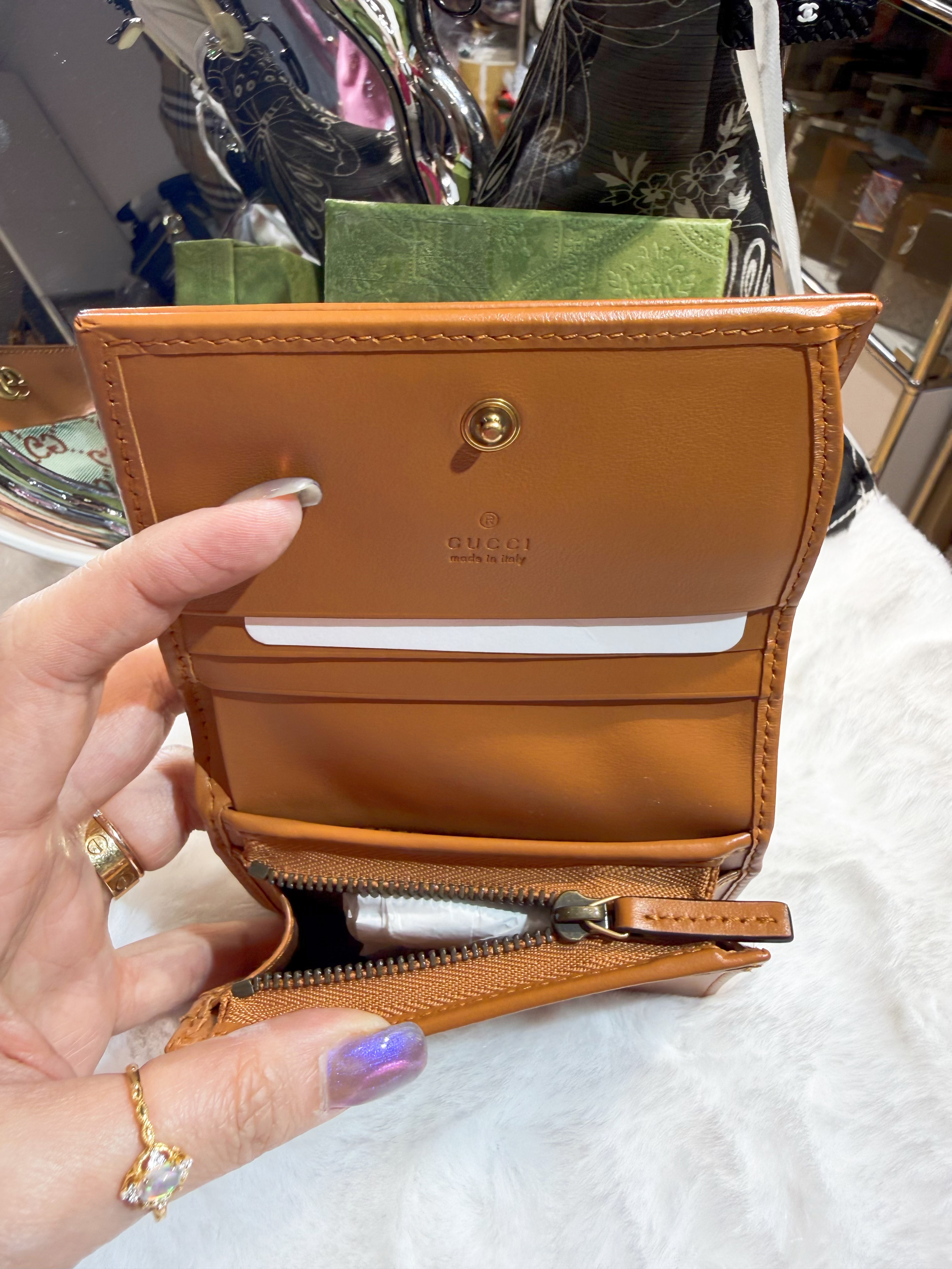 Gucci mini wallet canvas/avocado