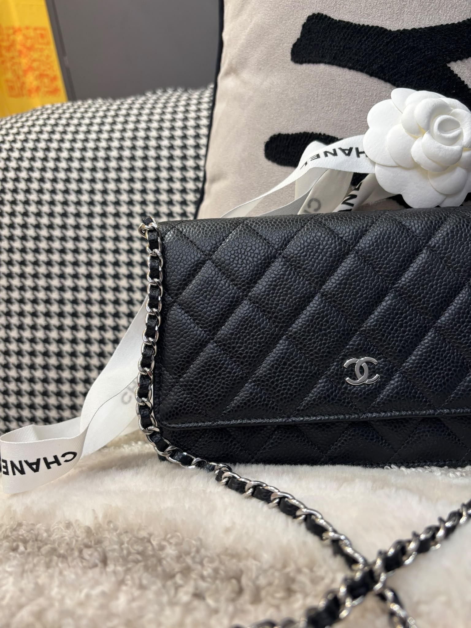 未使用品 Chanel Wallet On Chain 黑色荔枝牛皮銀扣WOC  100%Authentic, Unused 未使用品 ✅晶片✅Dust bag ✅Box