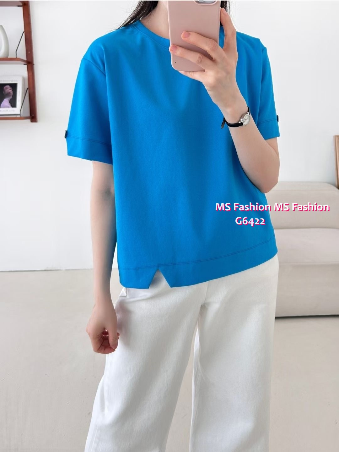 G6422 靚色小開叉腳top