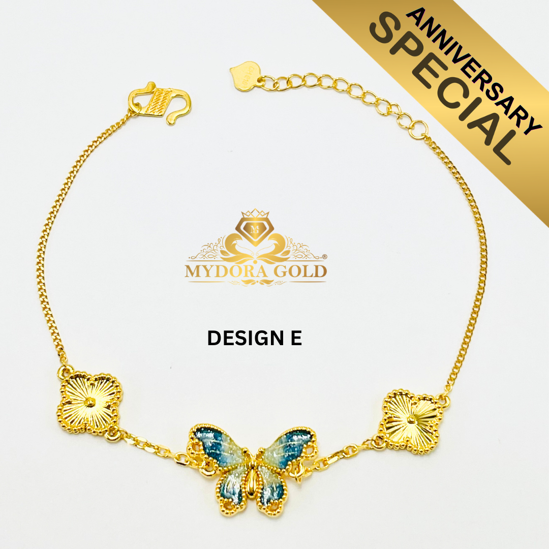 Anniversary Special: MYDORA Rantai Tangan Butterfly Series l EMAS 916/22K