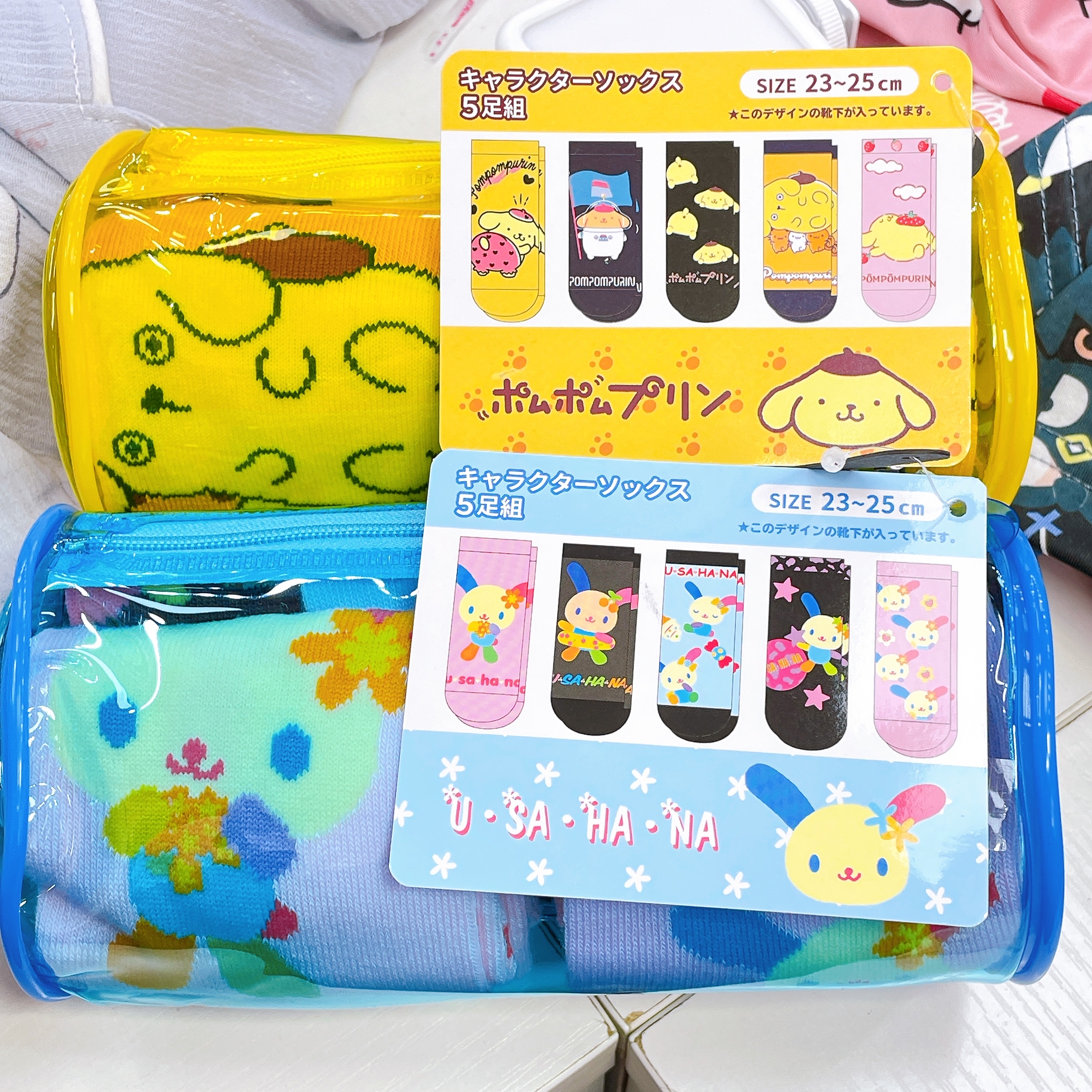獨家發售日本直送日本版Sanrio 布甸狗 usahana  一套五對 新款短襪 23-25cm
