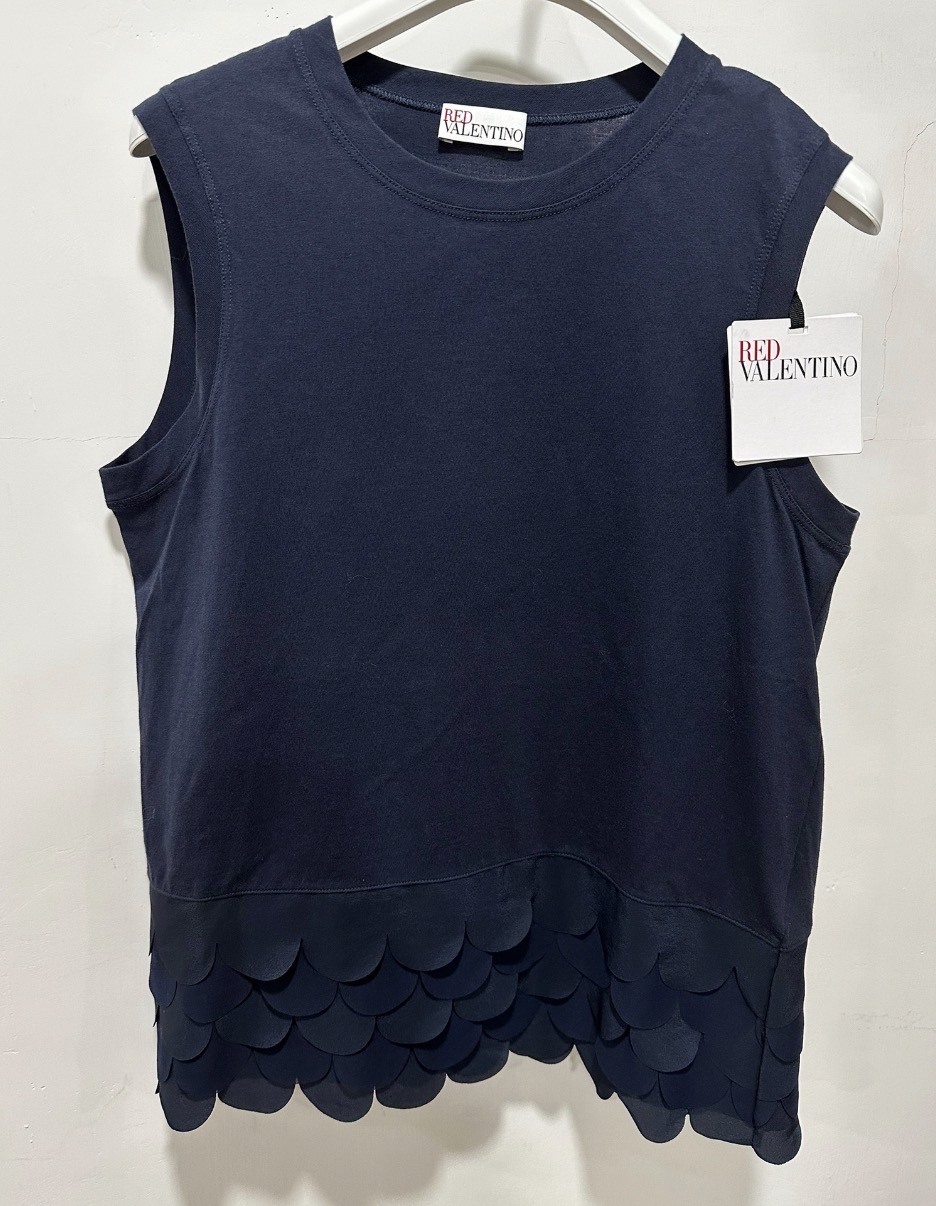 Red Valentino 波浪腳深藍色背心