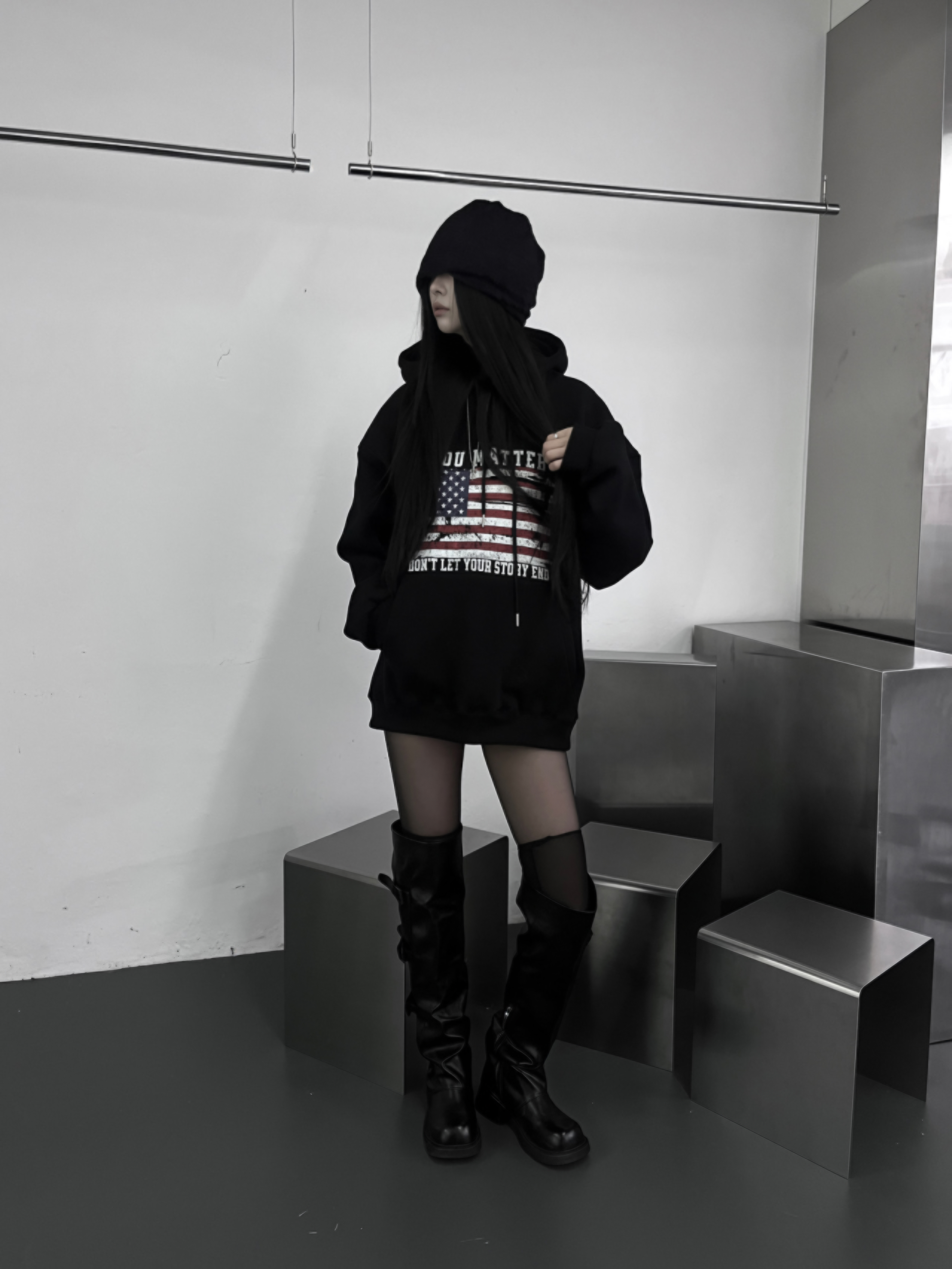 American Flag Oversized Hoodie(Unisex)