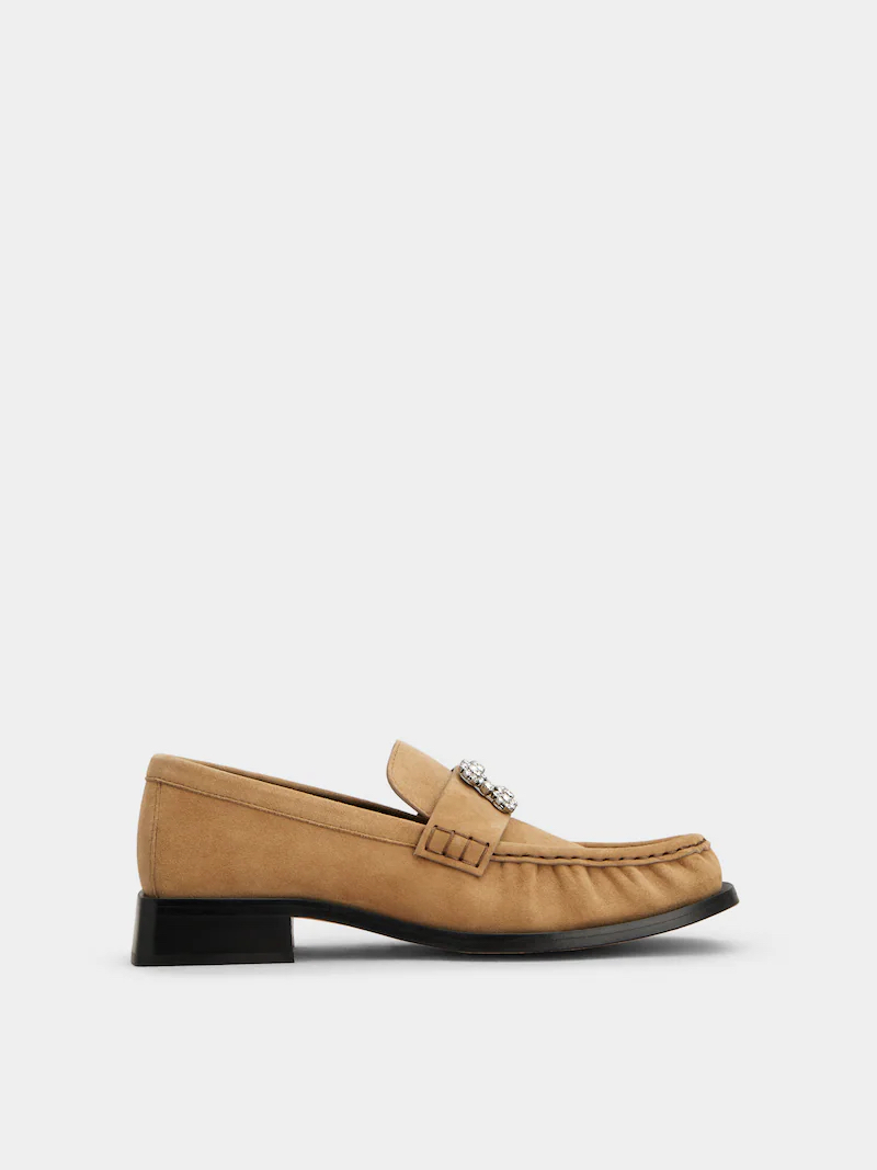 限時優惠🩷新款🆕訂貨🍒RV 花花小鑽扣suede loafer  Size 37.5/38/38.5/39/40/41