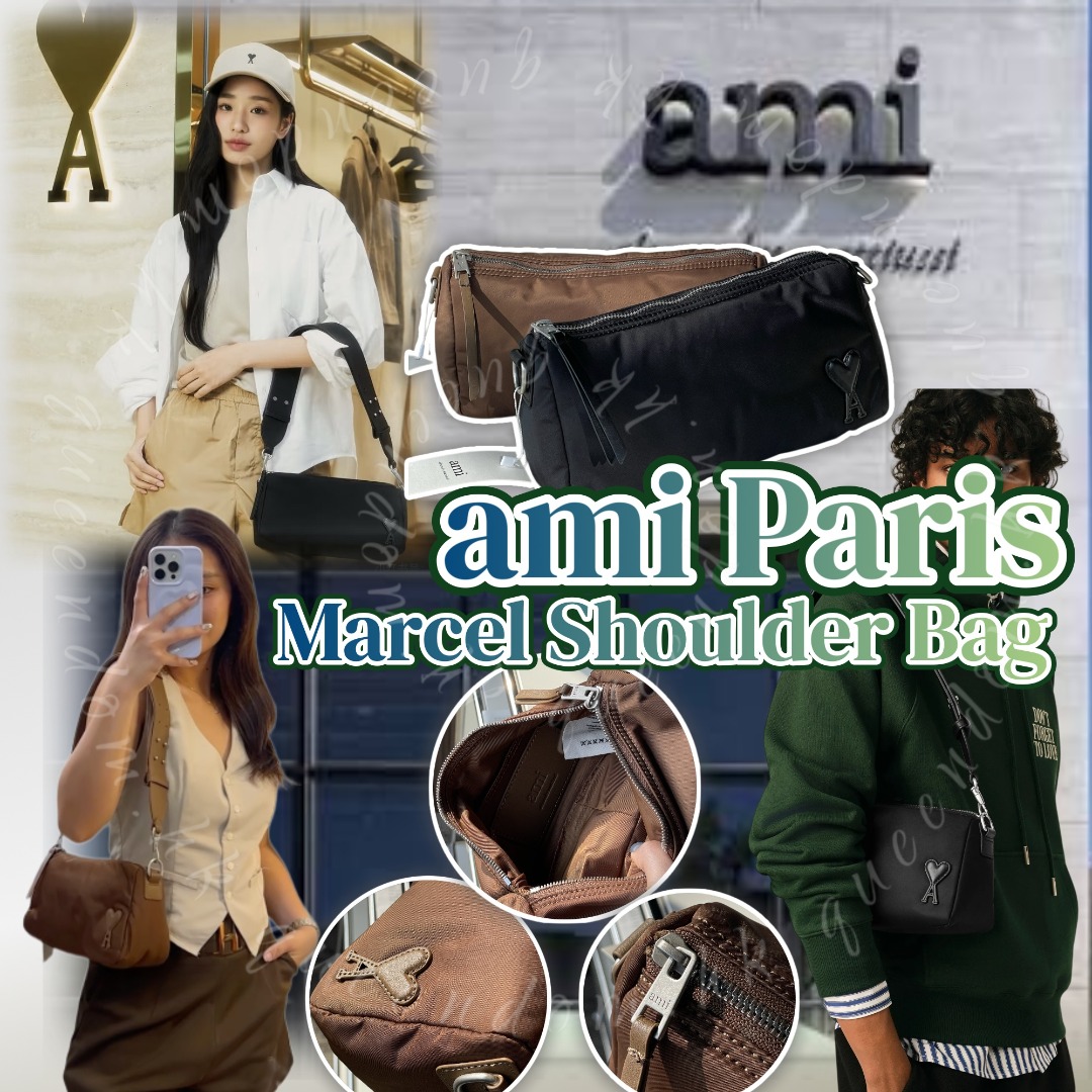AMI Paris Marcel Shoulder Bag 圓筒枕頭包