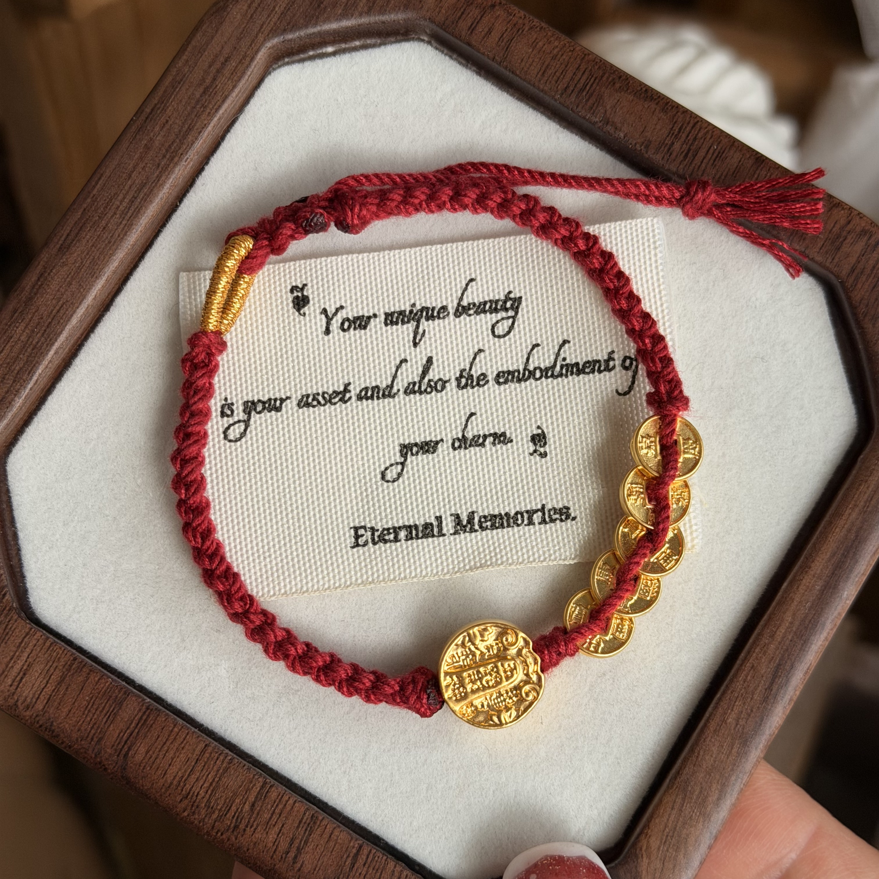 999硬金五帝錢+硬金五路財神襯手绳