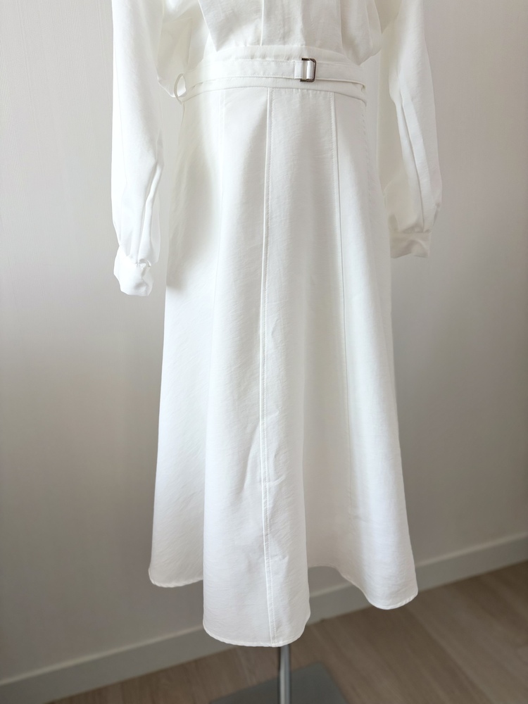The Madeleine Belted Dress (White)
