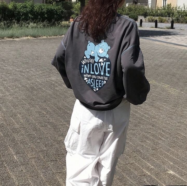 🌈care bears🐻印花寬鬆圓領衛衣(m)