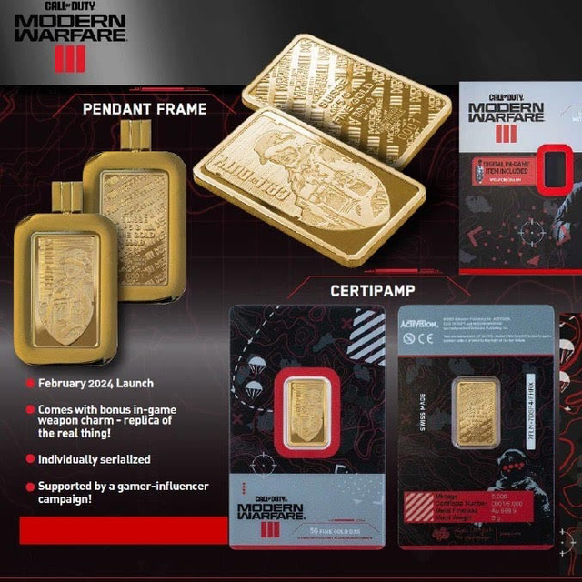 [5 gram] LITZ PAMP Suisse CALL OF DUTY Limited Edition Gold Bar (999.9 ...