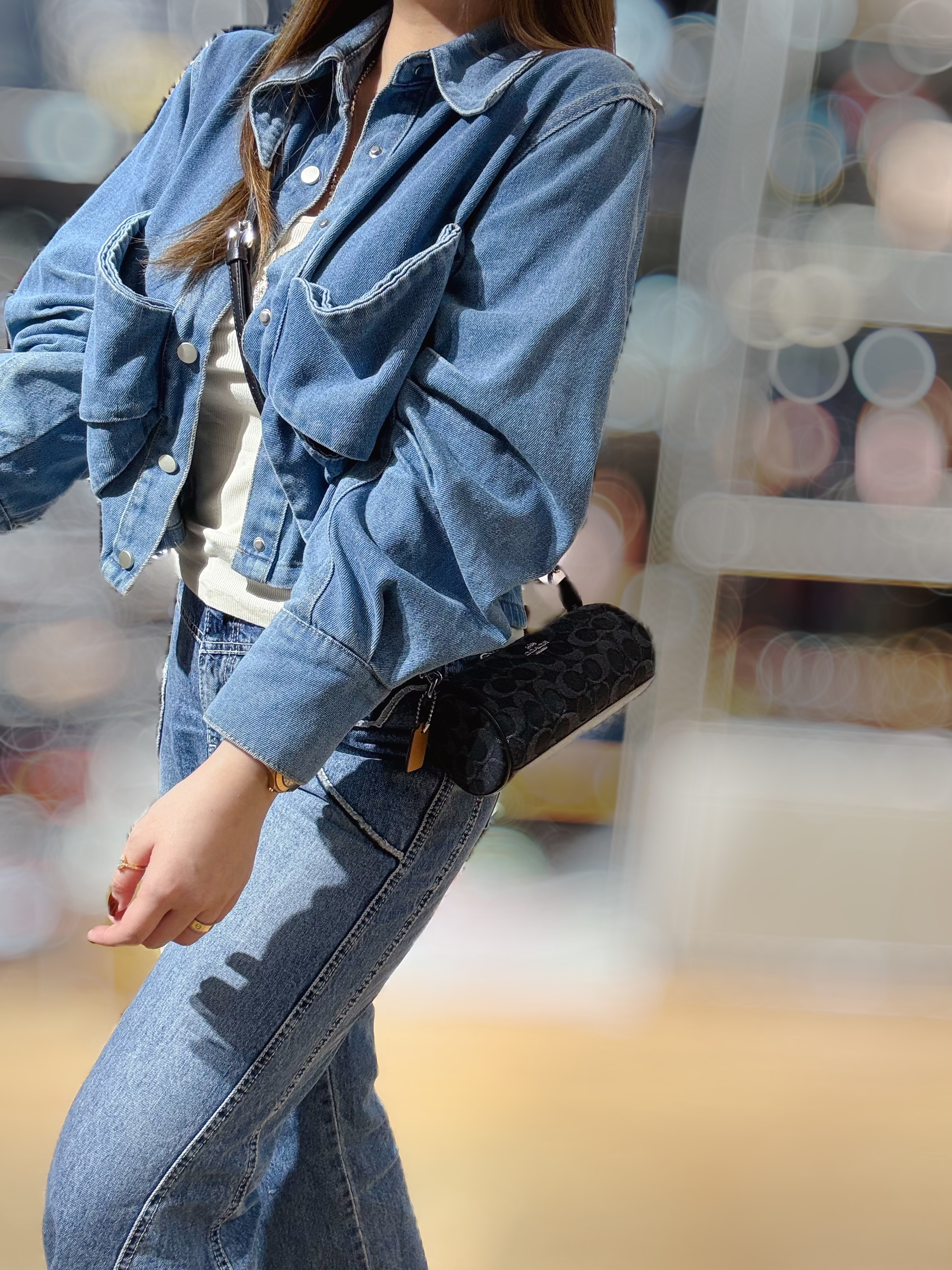 Coach Nolita barrel bag denim