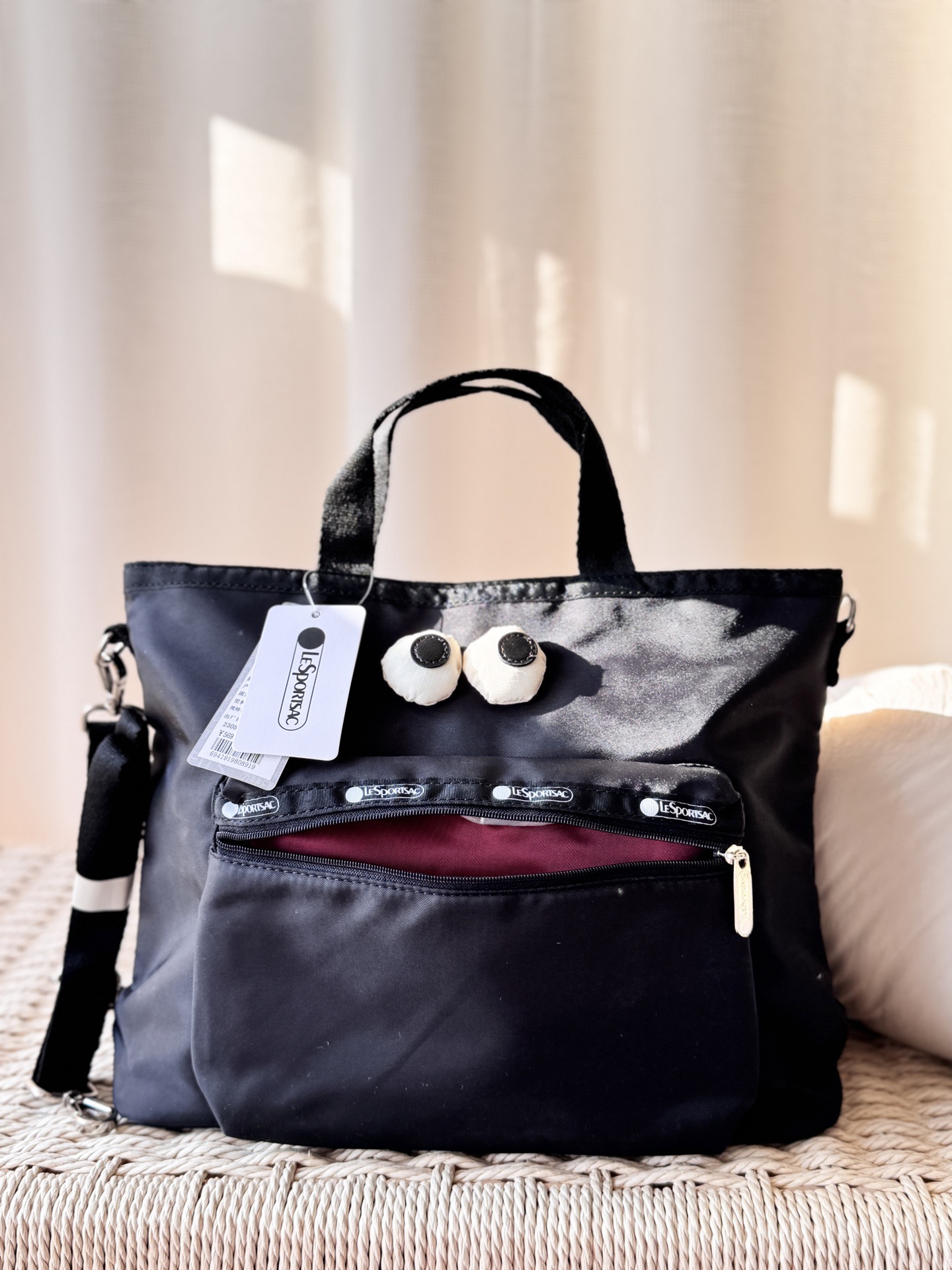 0222 Lesportsac x Anya Hindmarch Carryall Tote Crossbody Bag 3月底