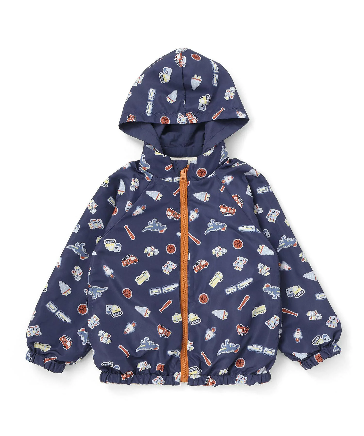 🆕【⭐訂購⭐】🌀 🇯🇵 日本直送 恐龍車輛刺繡 撞色設計/滿版印花 雙面 #連帽風褸［2款選］🌀 [ELJA-0208][261023]