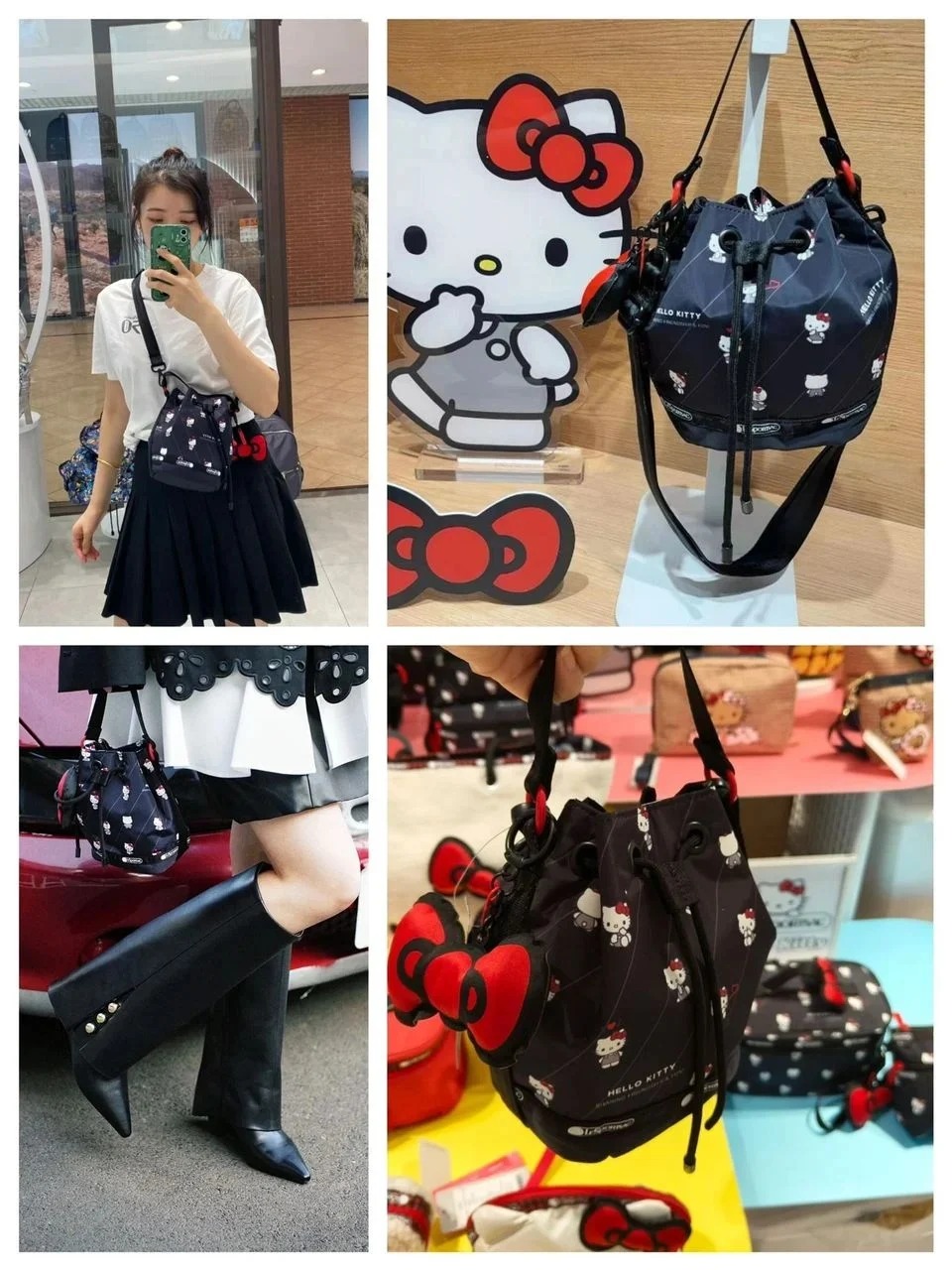 🟥BB00251🟥🇯🇵日本50週年別注款 LeSportsac x Hello Kitty 水桶袋