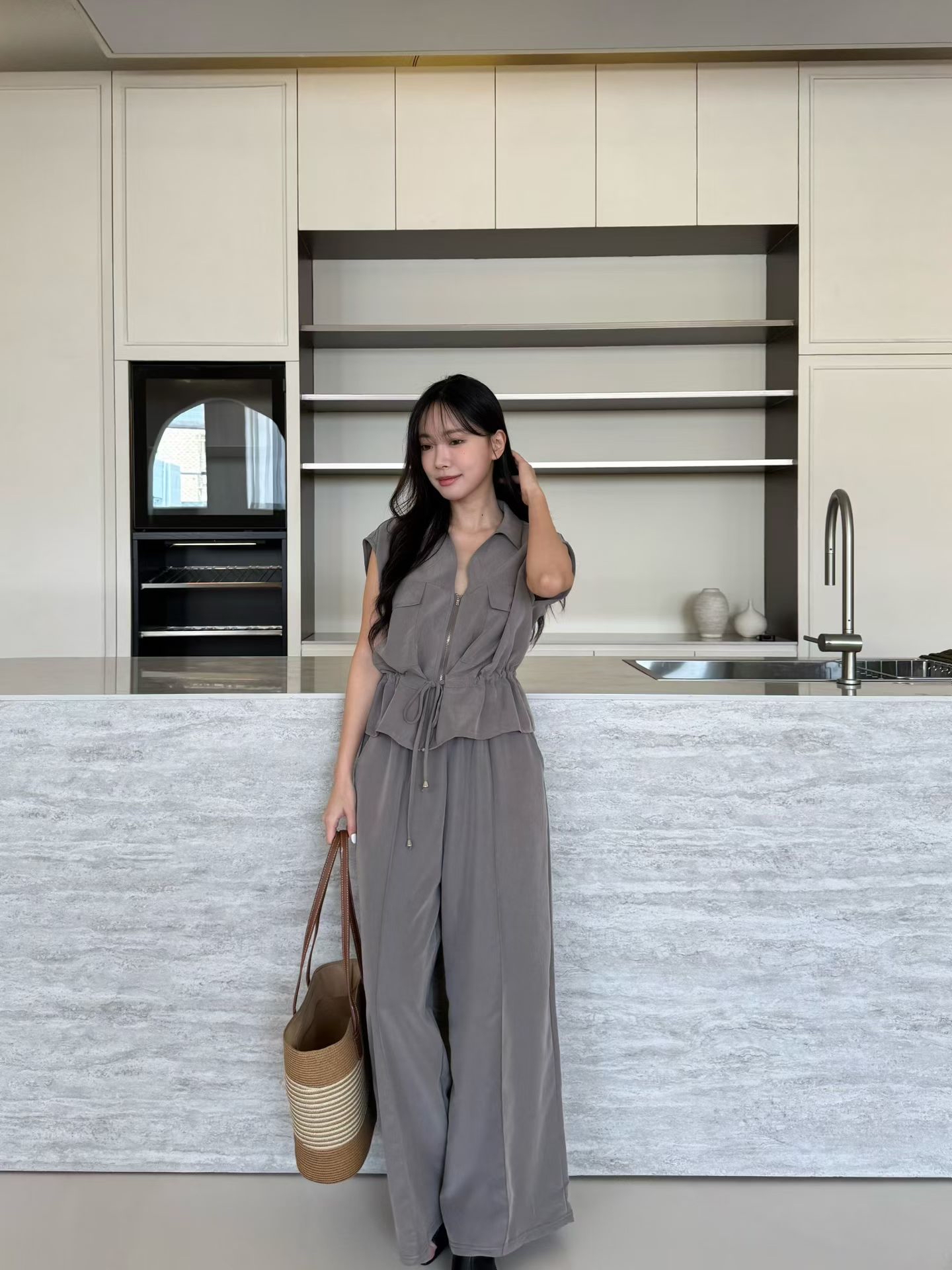 MG17_05 全橡筋直腳褲 (3色)