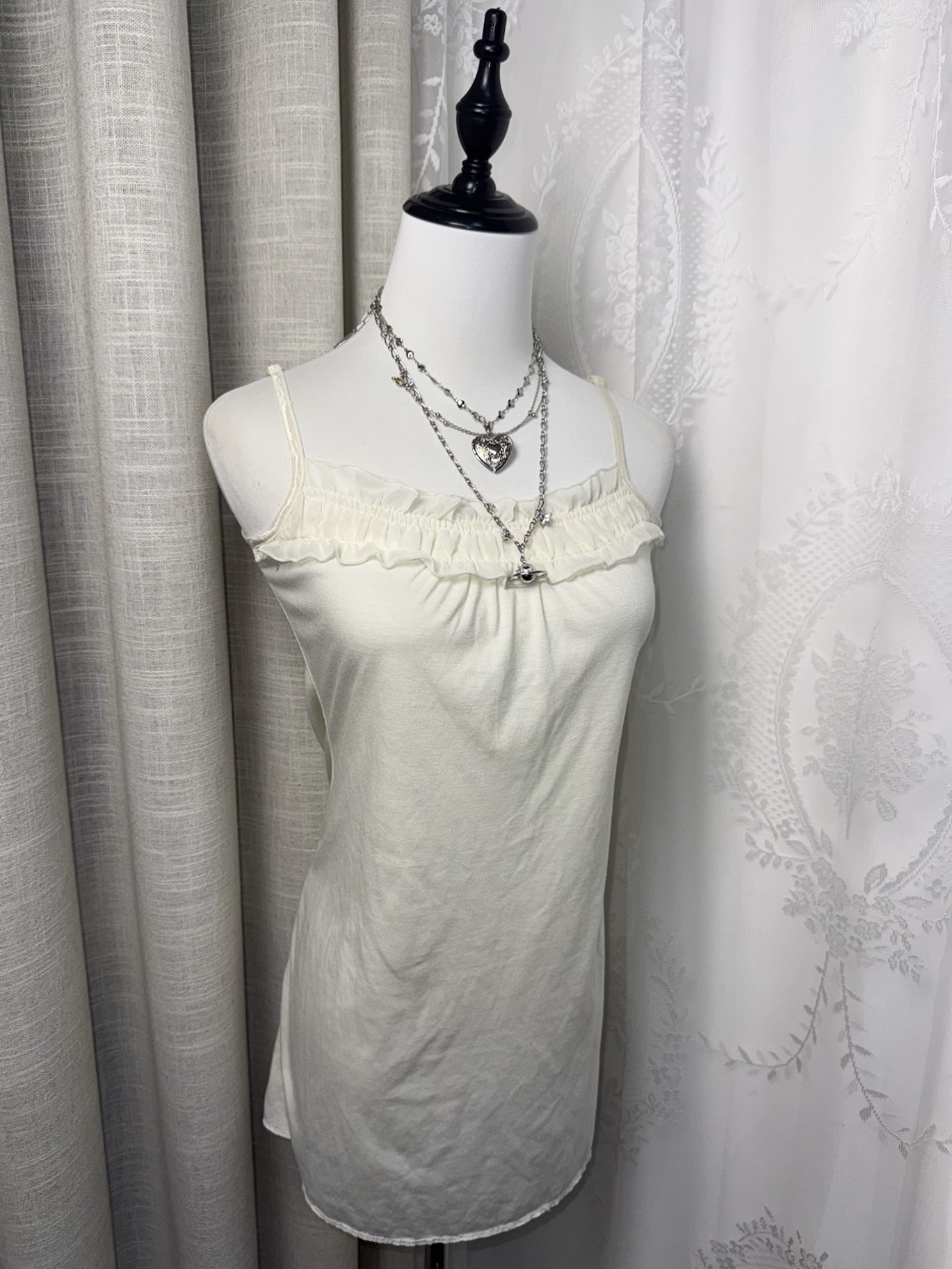Gathered Bust Ruffle Camisole