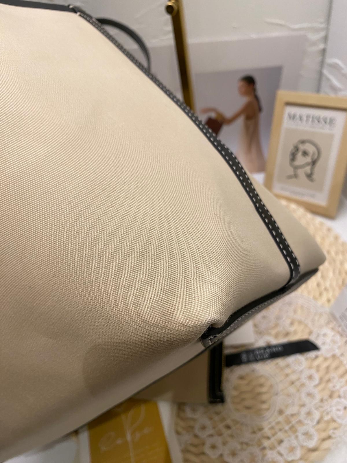 Burberry Label Print Cotton London Tote Bag (Reversible)