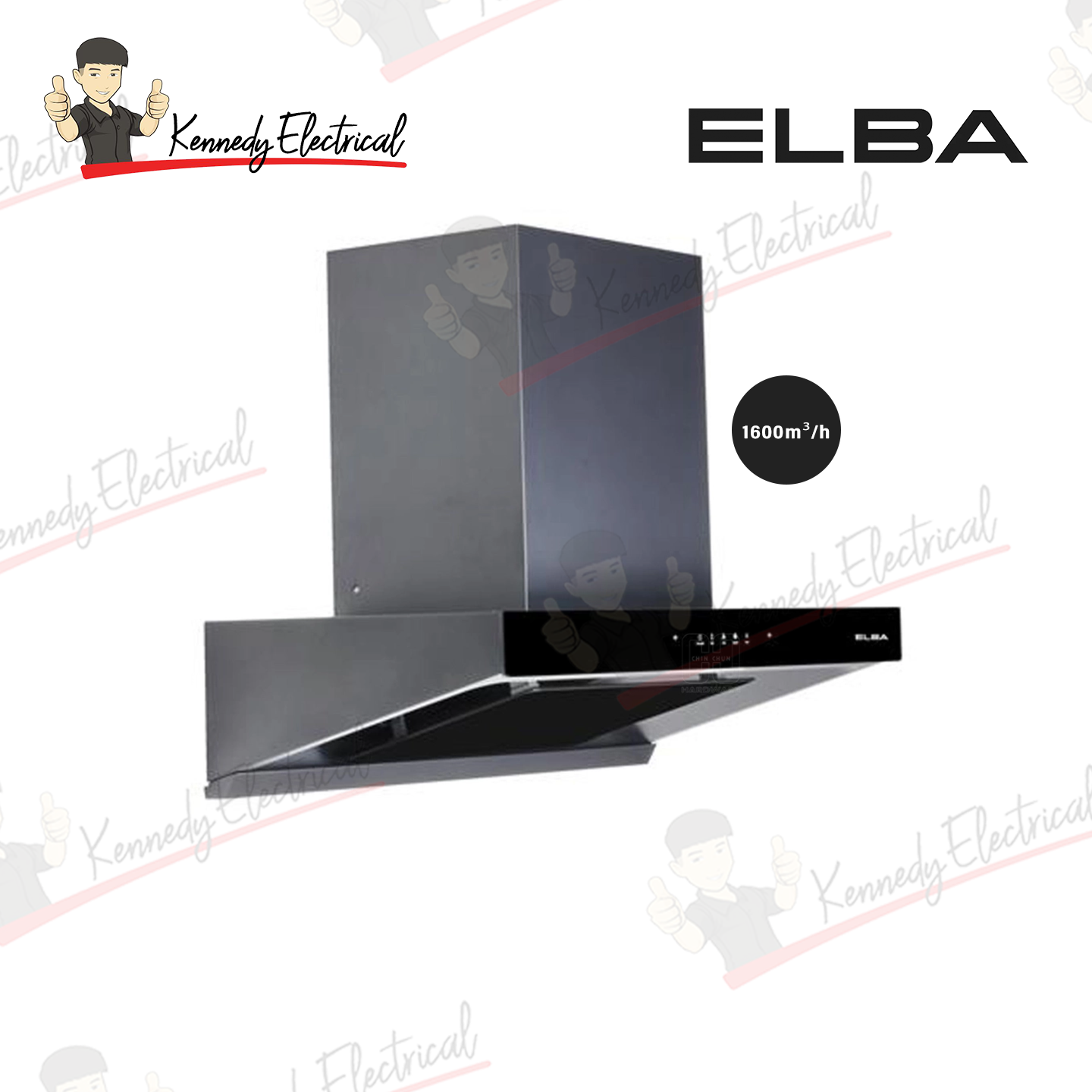 Elba1600W Designer Hood Gesture Motion Sensor Technology EH-N9639ST(BK)