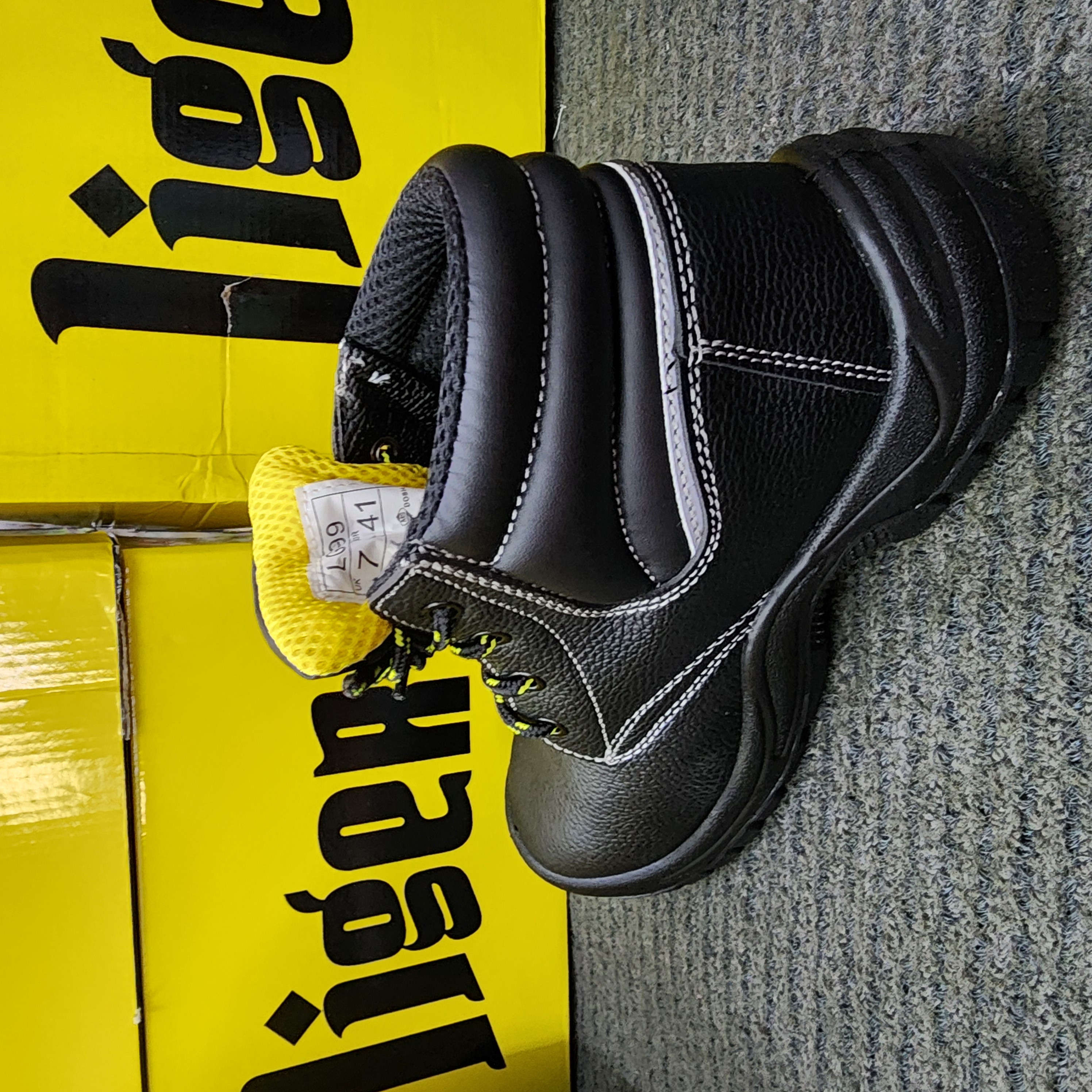  LIGER SAFETY SHOES 5.5'' INCHES LG-99 MID CUT LACE (SIRIM APPROVED) Black Rubber Kasut Keselamatan