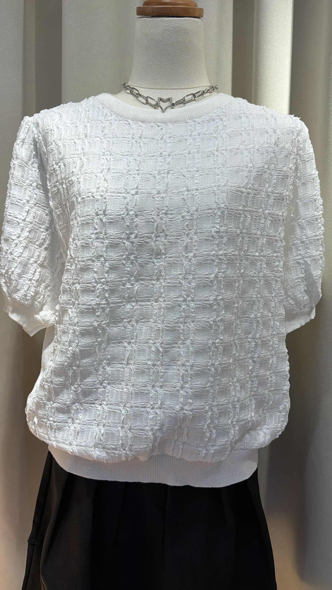 質感方格紋短袖上衣