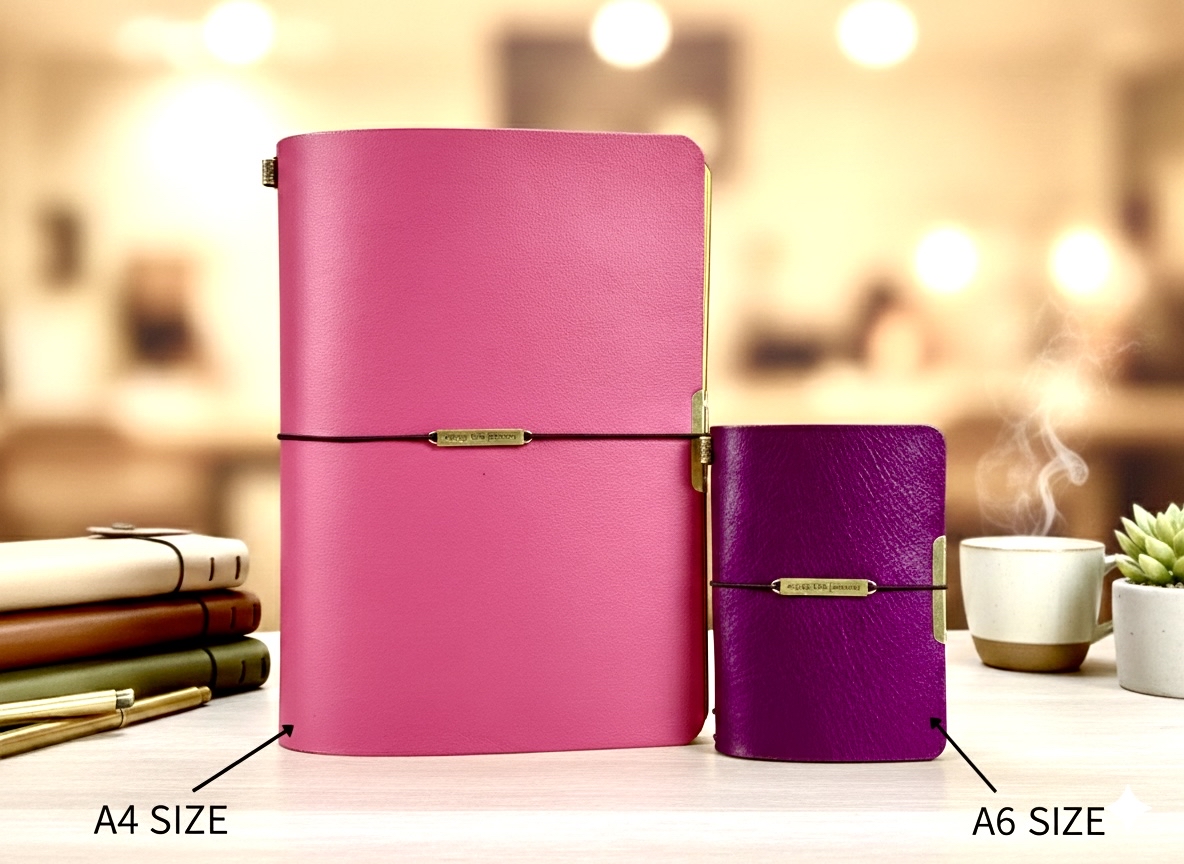 A4 size double-sided Leather Journal with 2023 Winter Design