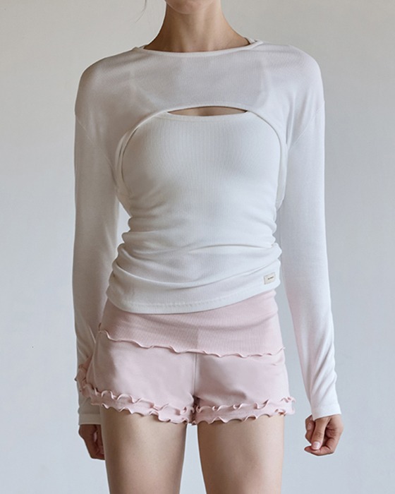 【一秒打造層次感瑜珈 Look】預購_DEVI-T0170 Ally Lip Crop Bolero by Devi