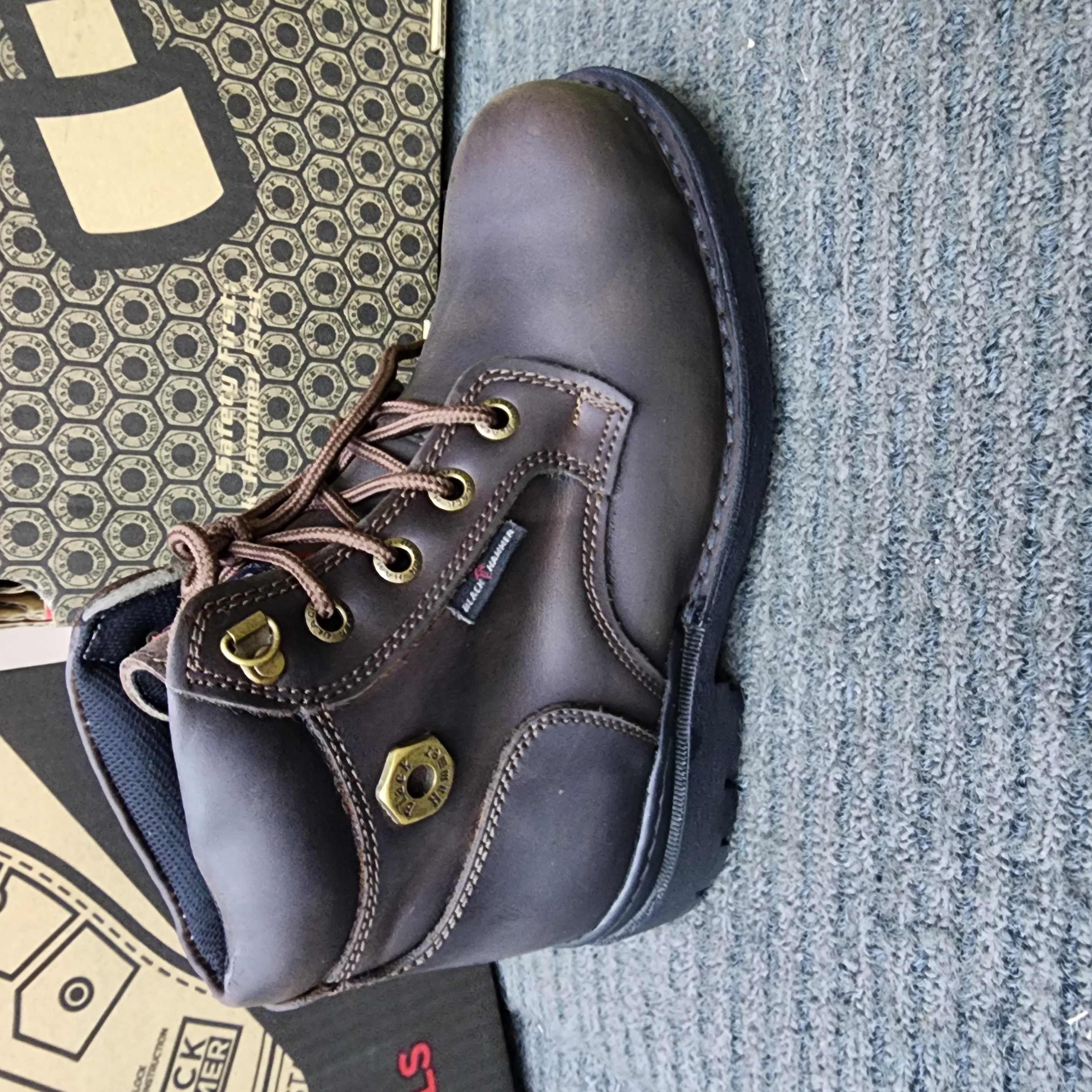 Black Hammer 4000 Series Mid cut Lace up Safety Shoes BH 4660 