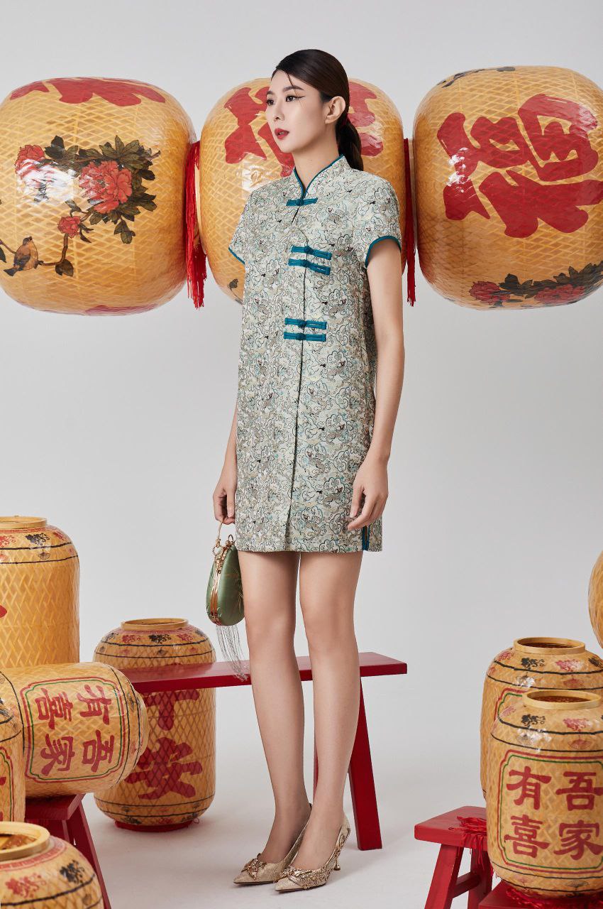 宽松旗袍连身裙 2116