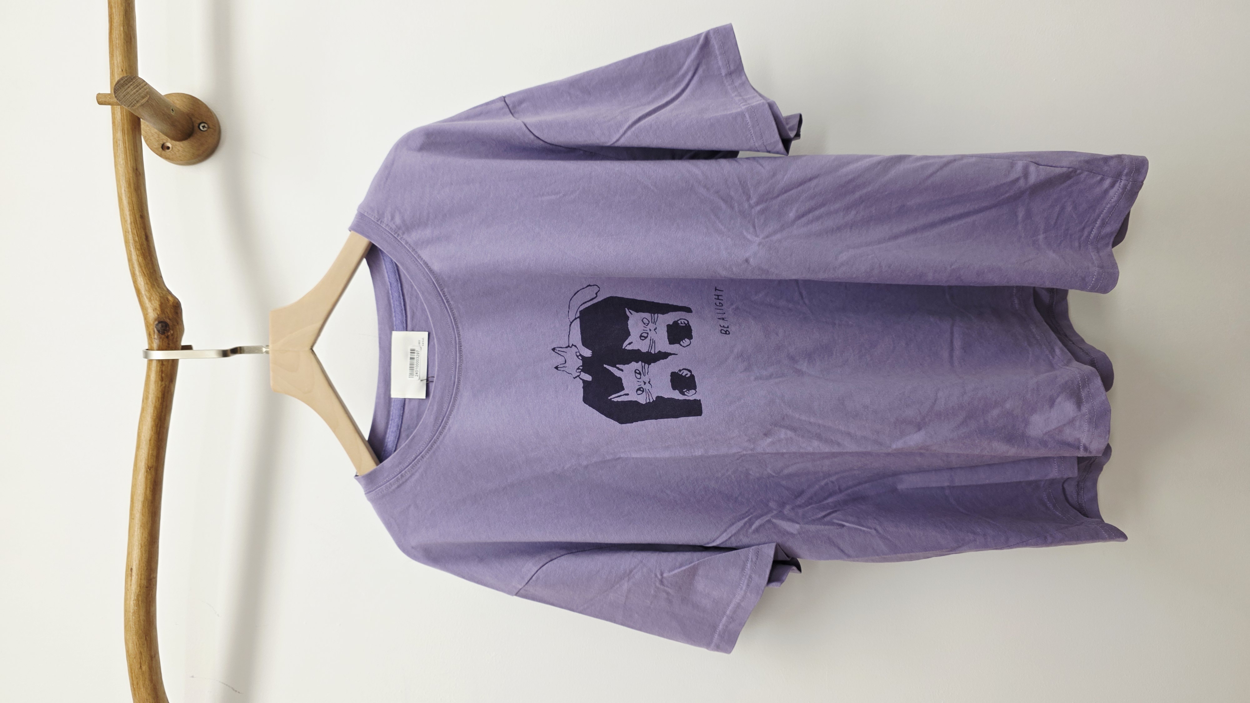 韓國紫貓貓印圖Tee