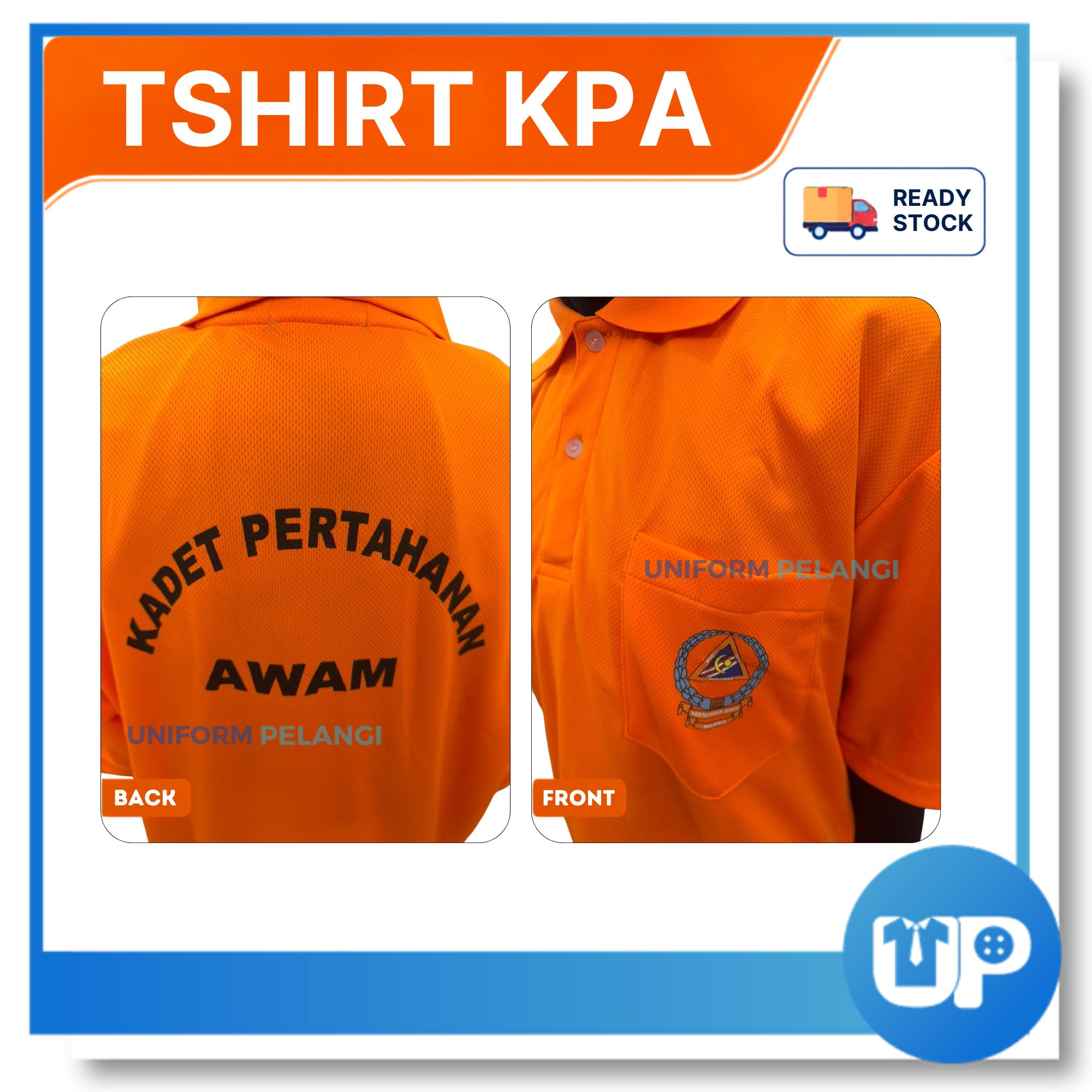 Tsihrt KPA Kadet Pertahanan Awam (Microfiber) Lengan Pendek / Lengan Panjang
