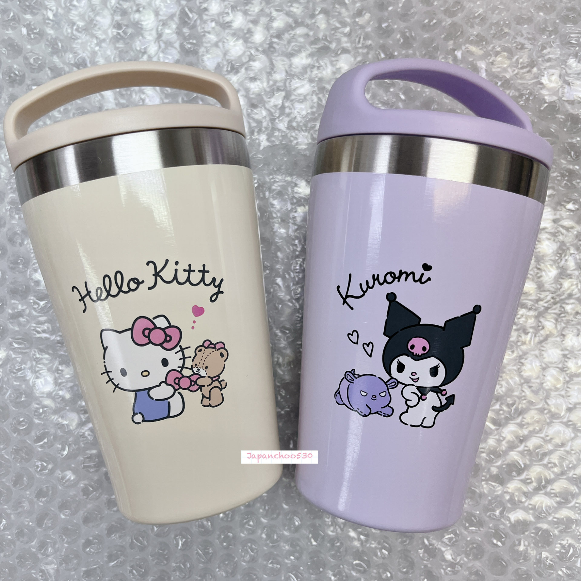 日本現貨📍Hello Kitty/Kuromi圖案手提保溫杯 330ml