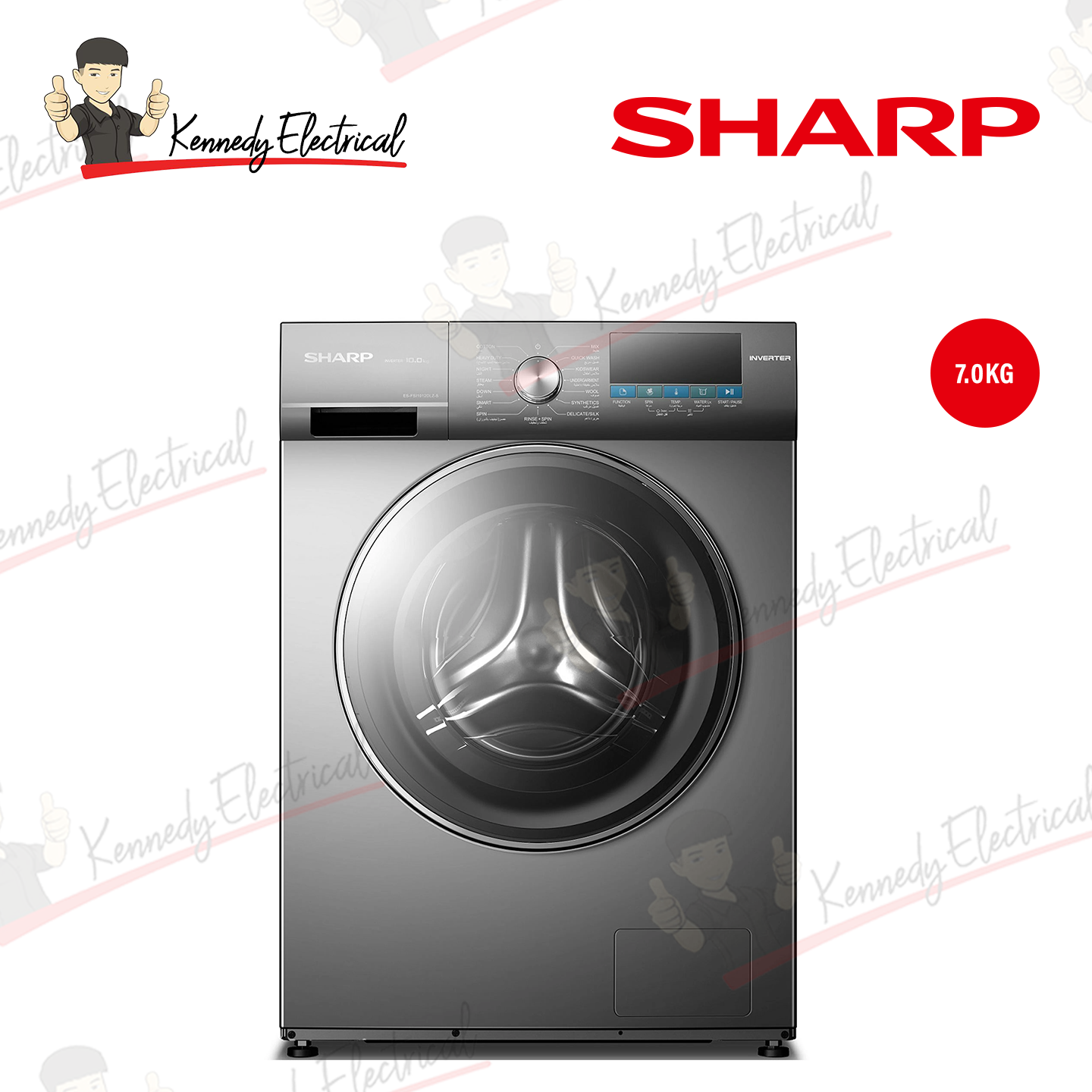 Sharp 7kg Pro-Flex Inverter Front Load Washer (ESFX7APG)