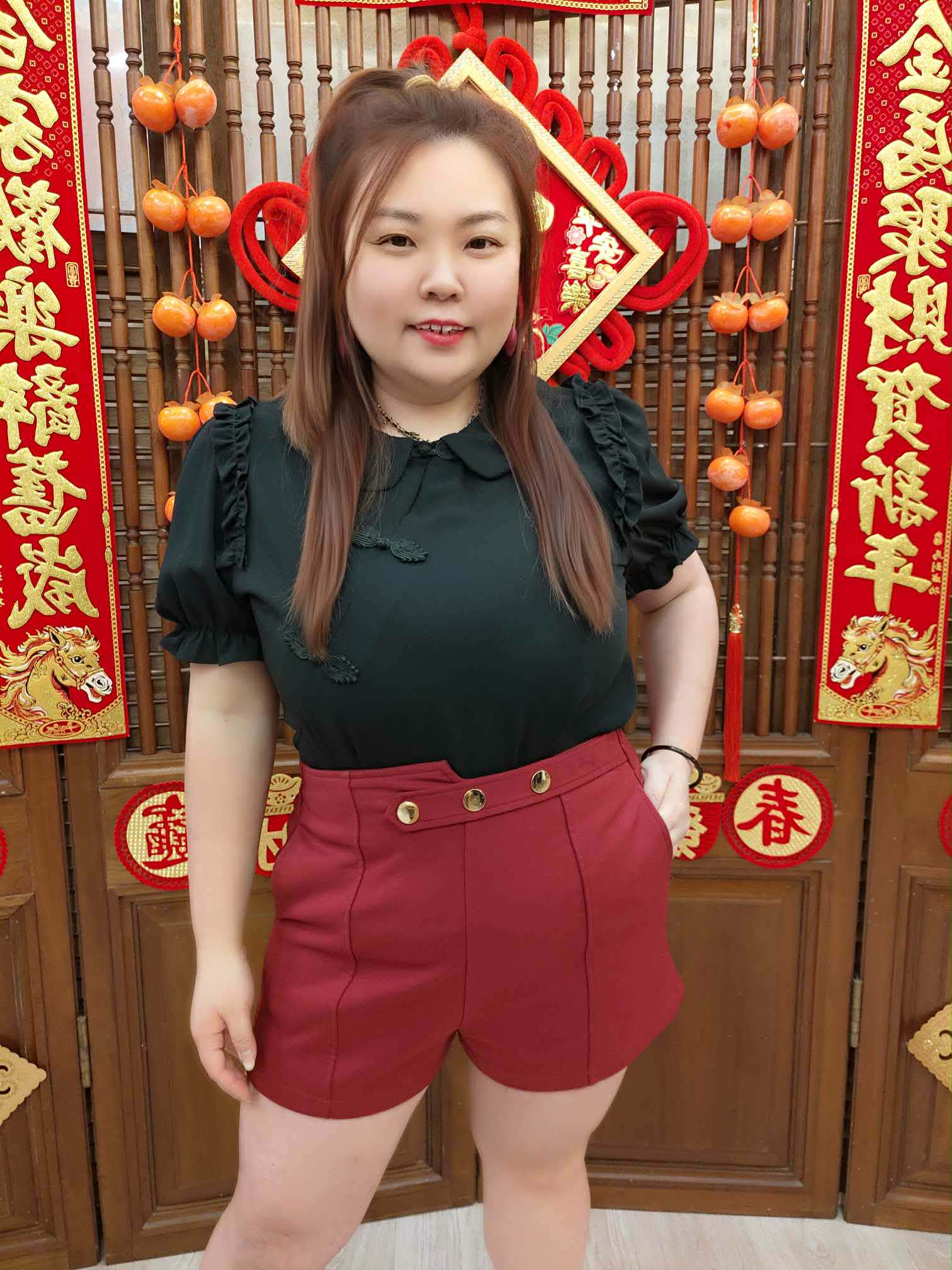 NJB07 TW#3893 3钮设计款短裤