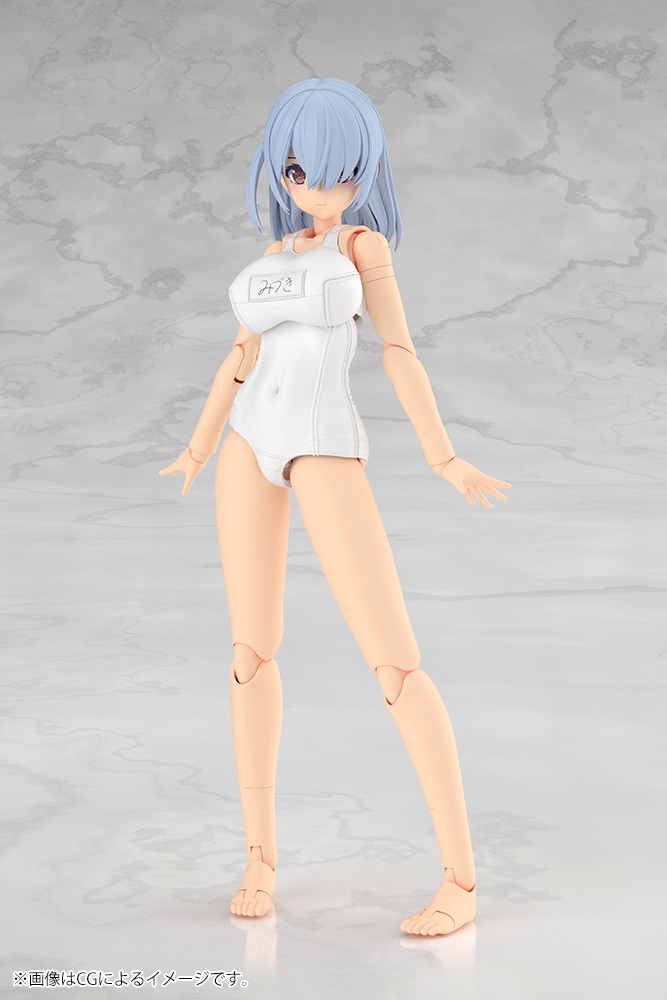 (預訂訂金 $100) (總價 $253) 壽屋 Kotobukiya FRAME ARMS GIRL 美月 Mizuki School Swimsuits White Ver. 模型 (KO08633) (行版)