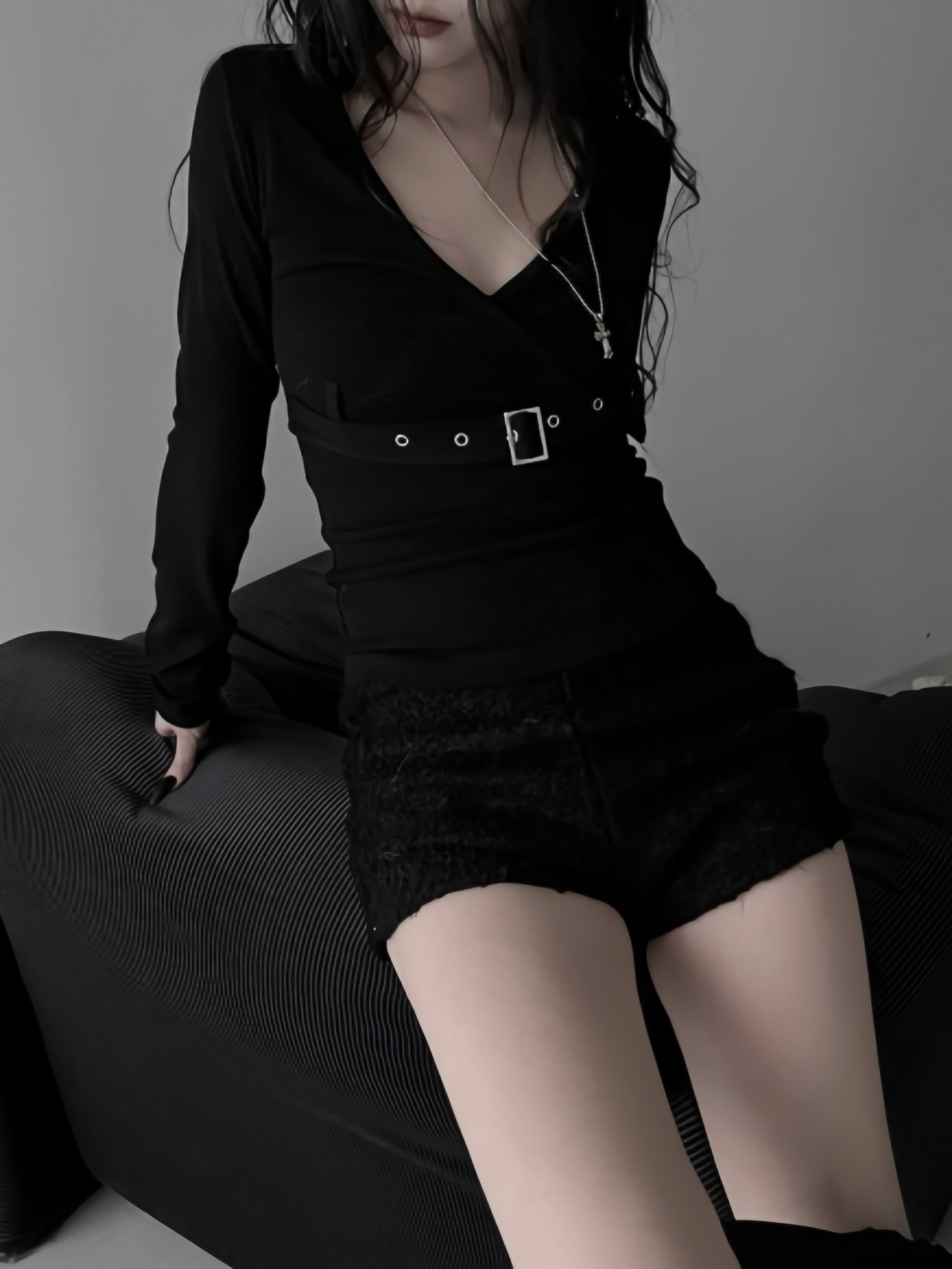 Belted Wrap V-Neck Top