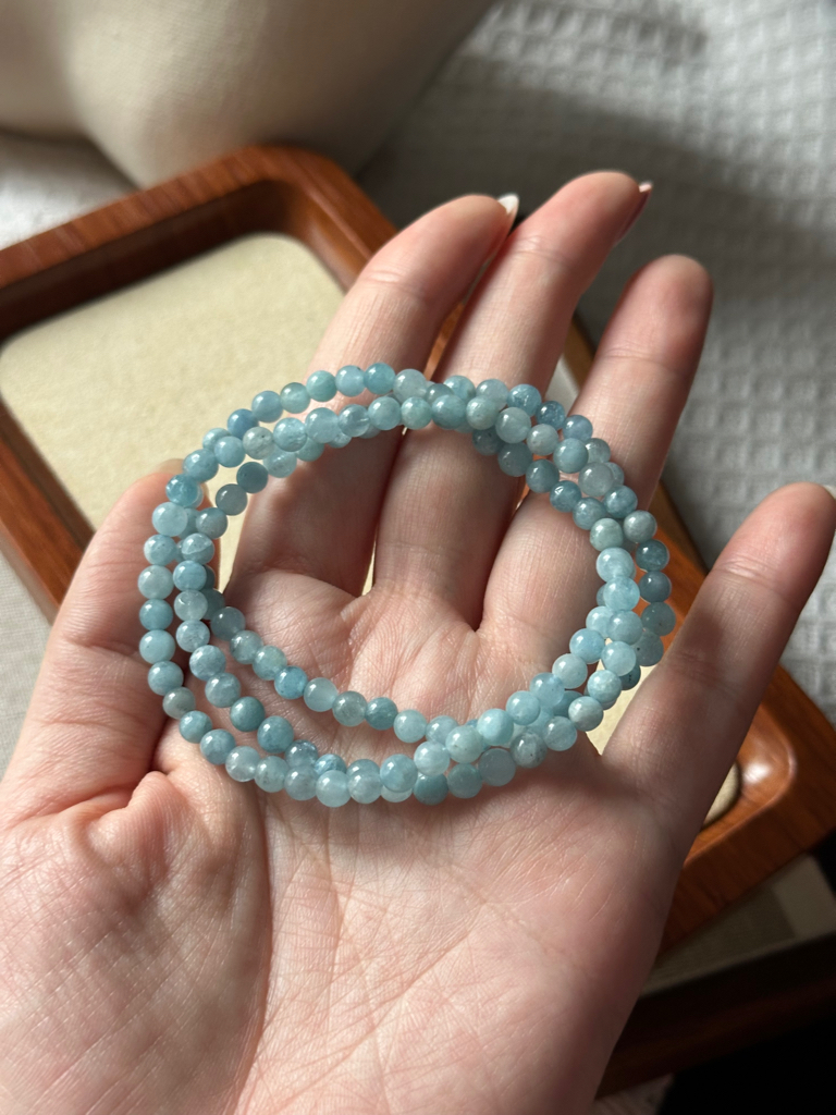 三圈海蓝宝 ｜ 3 laps Aquamarine 4mm+ 