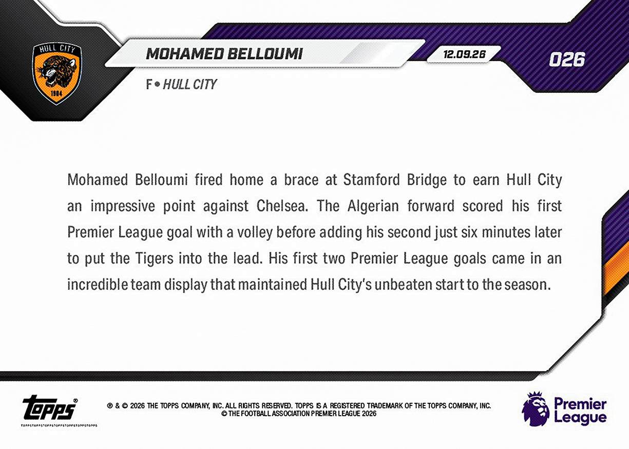 Mohamed Belloumi - 2026-27 Premier League Topps NOW® #26【團購】