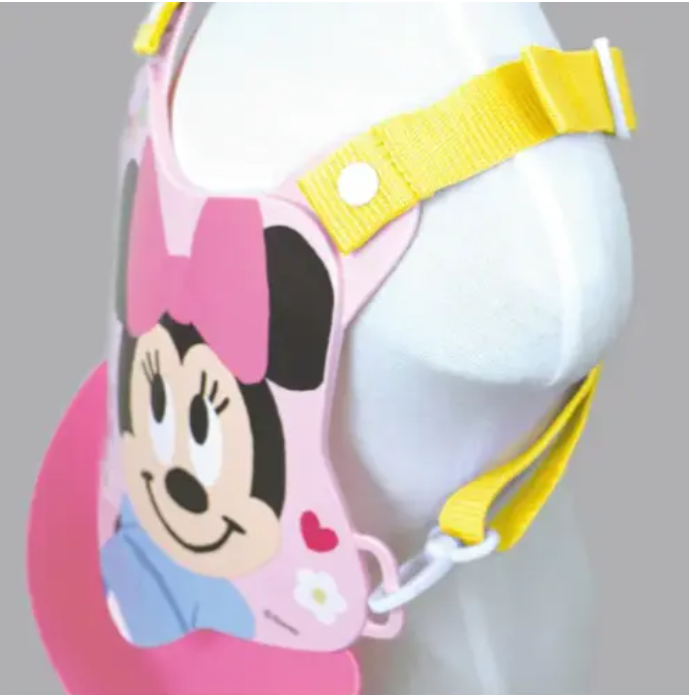 日本製 米妮老鼠背交叉圍兜 嬰兒圍兜 吃飯圍兜 嬰兒圍兜 圍兜 - 粉紅色 平行進口