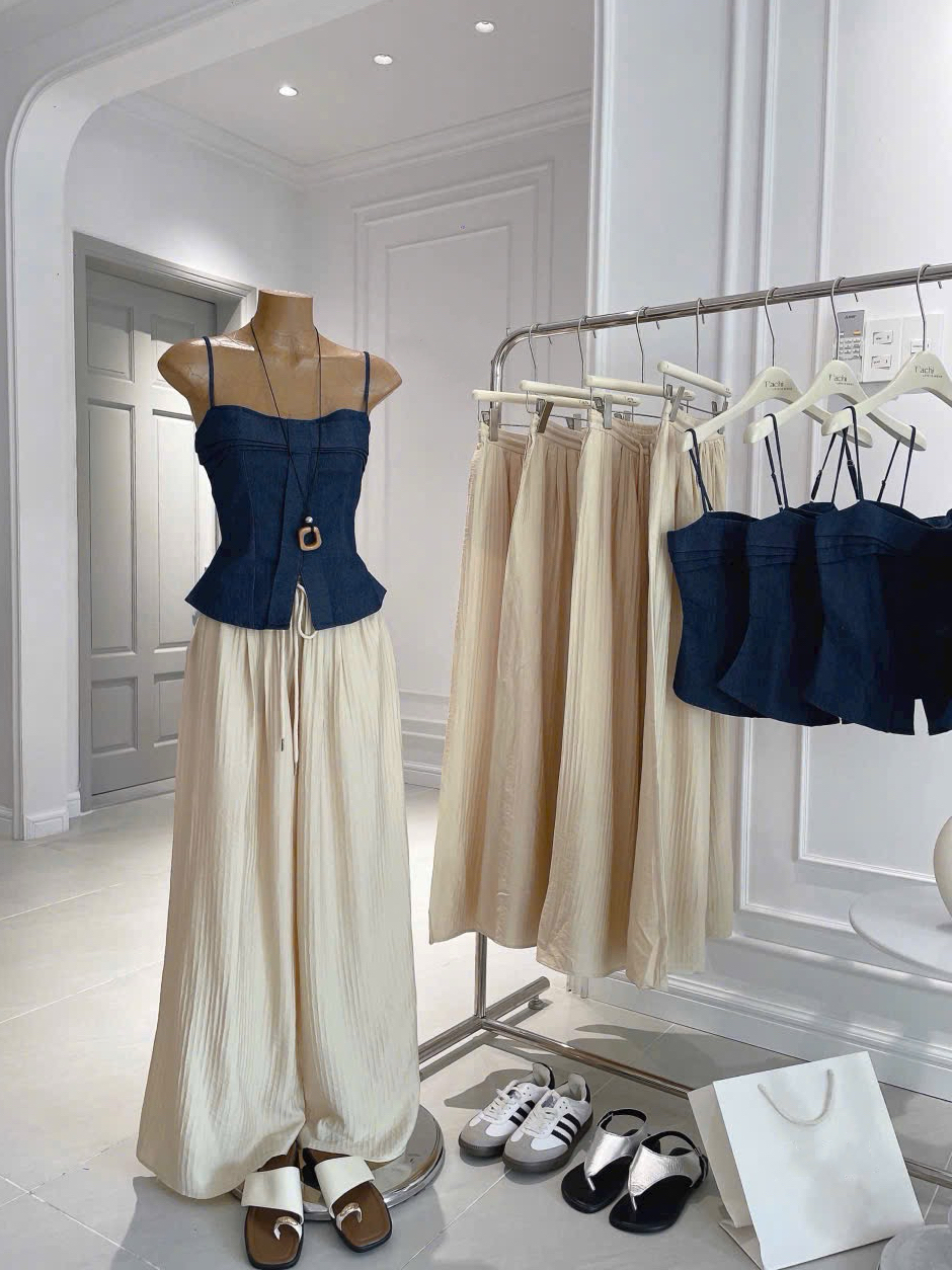 复古辣妹风蝴蝶结上衣+长裤