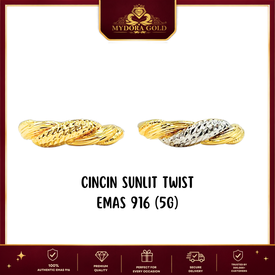 MYDORA Cincin Sunlit Twist (5G) l EMAS 916/22K