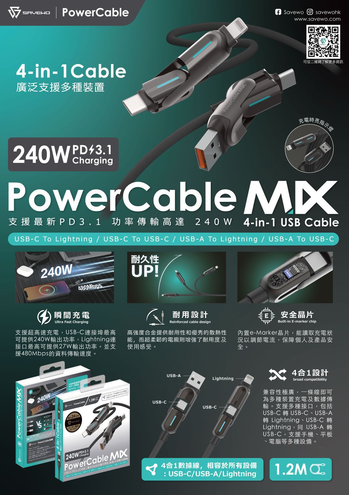 $78盒。2盒起$68盒。SAVEWO PowerCable MIX