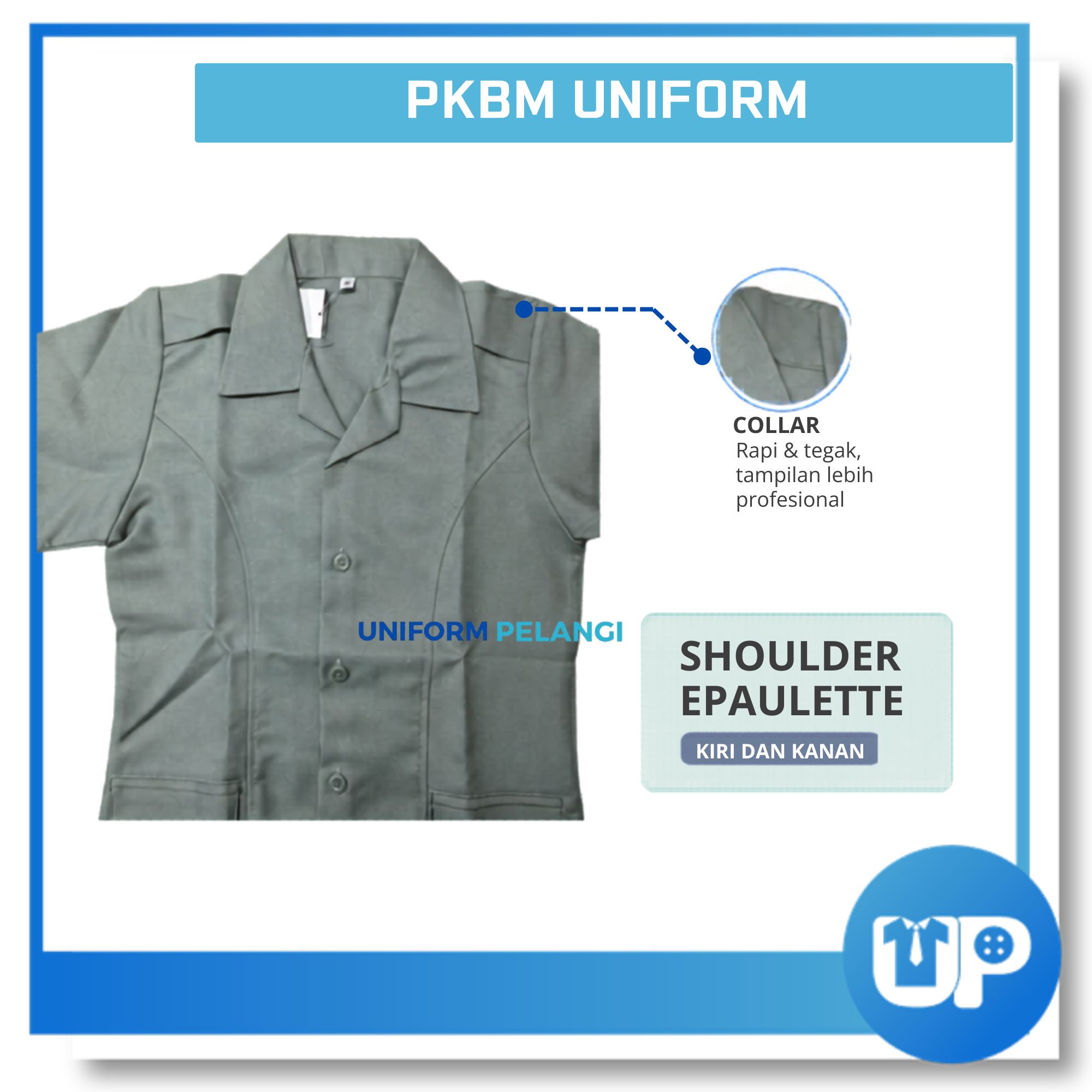 Uniform Kadet Bersatu PKBM Lengan Panjang Kemeja Pakaian Seragam Uniform Kokurikulum